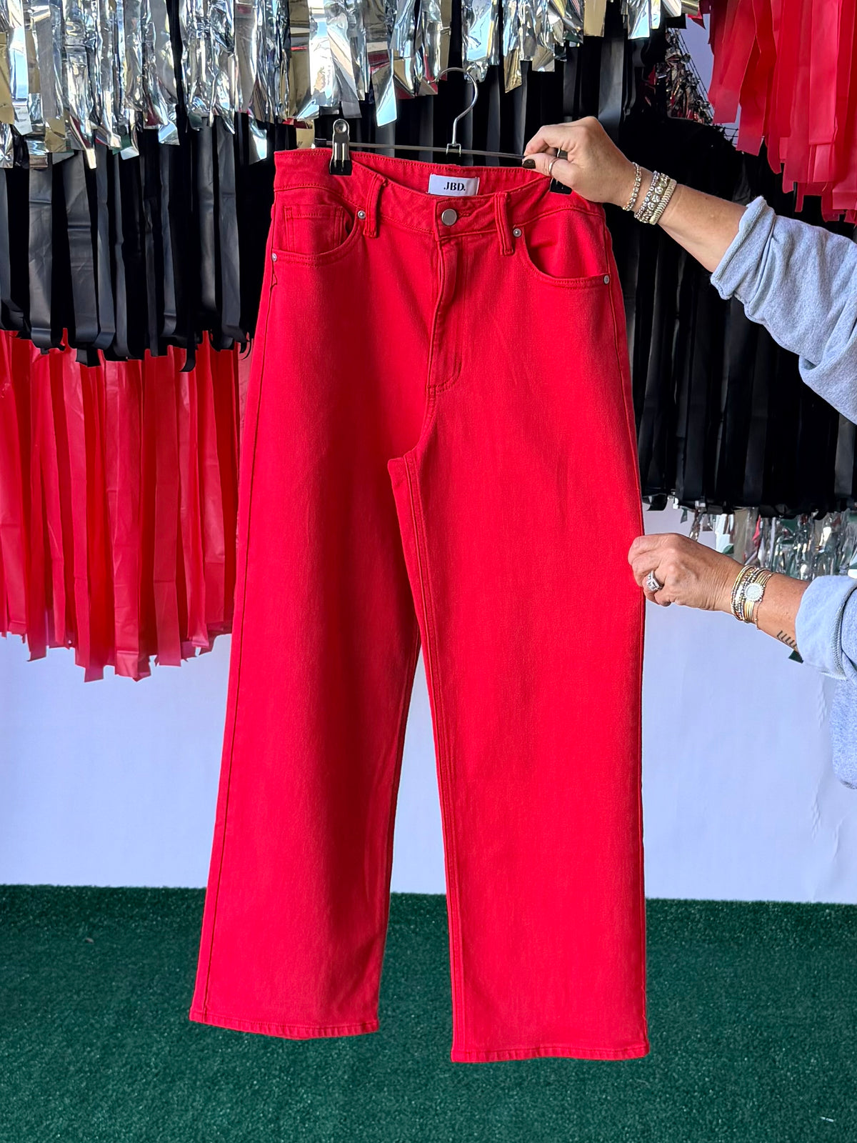 Red vintage straight jeans