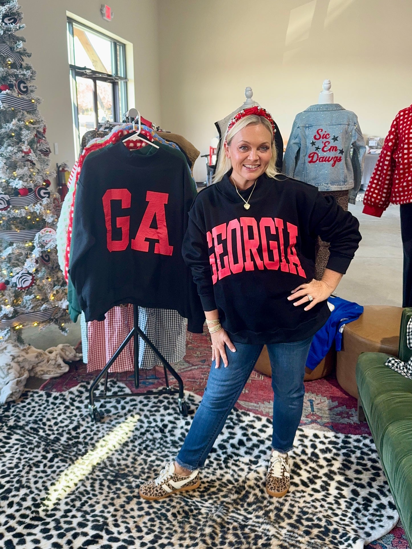 Black reversible mock neck Georgia