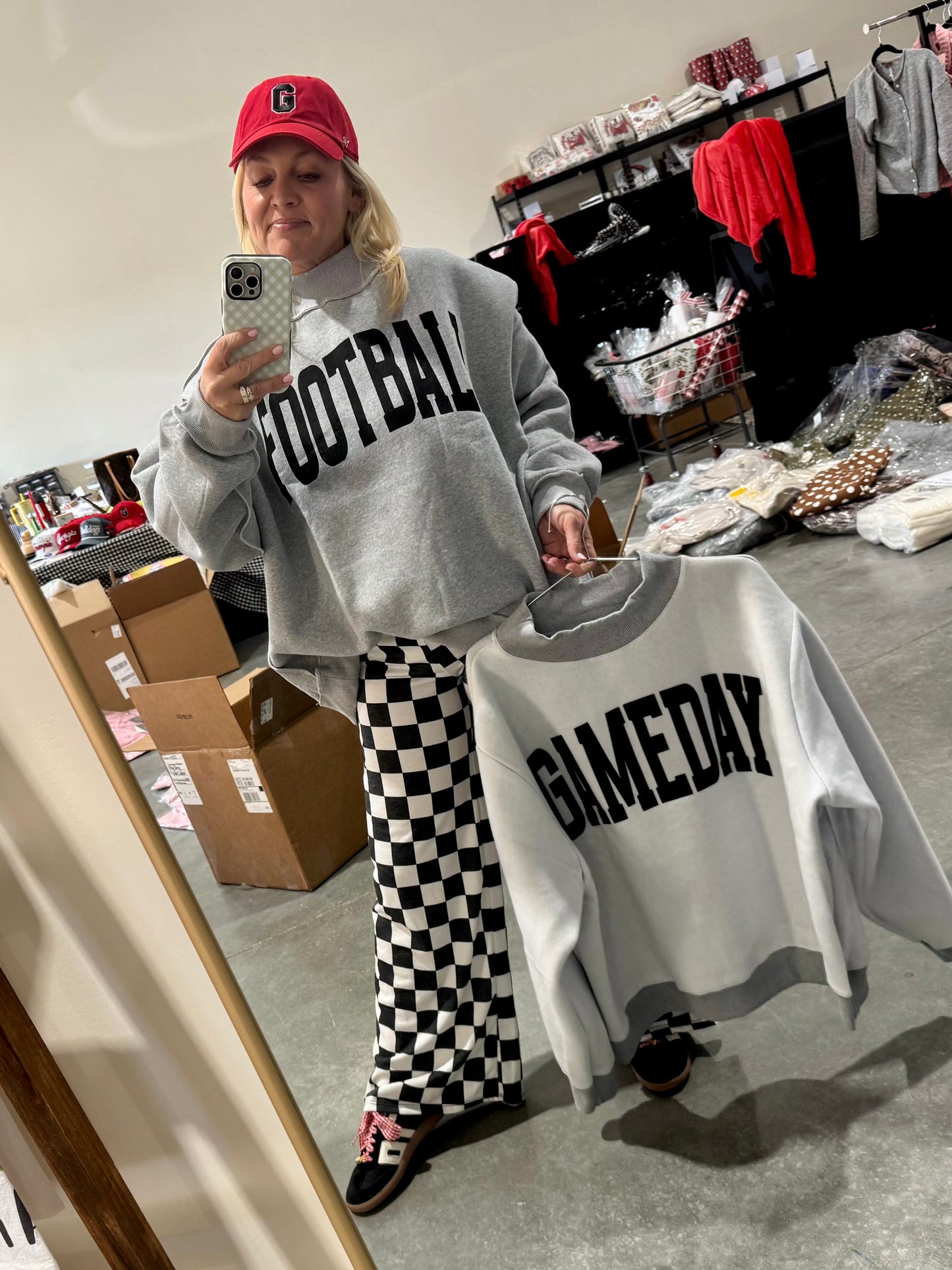 Reversible mock neck. Football and game day