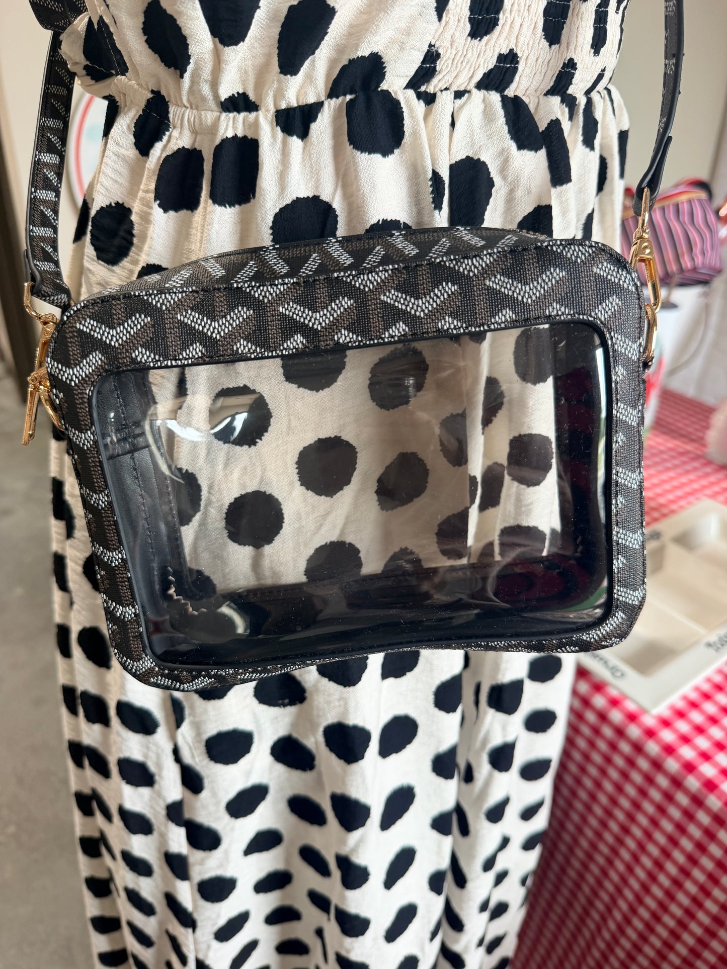 Clear purse black