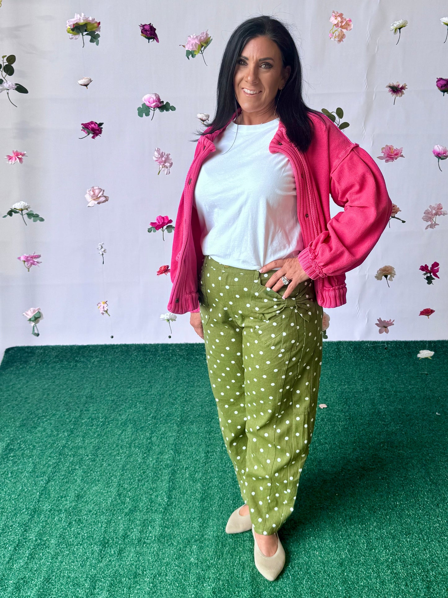 Fushia pink cardigan sweater. free P dupe