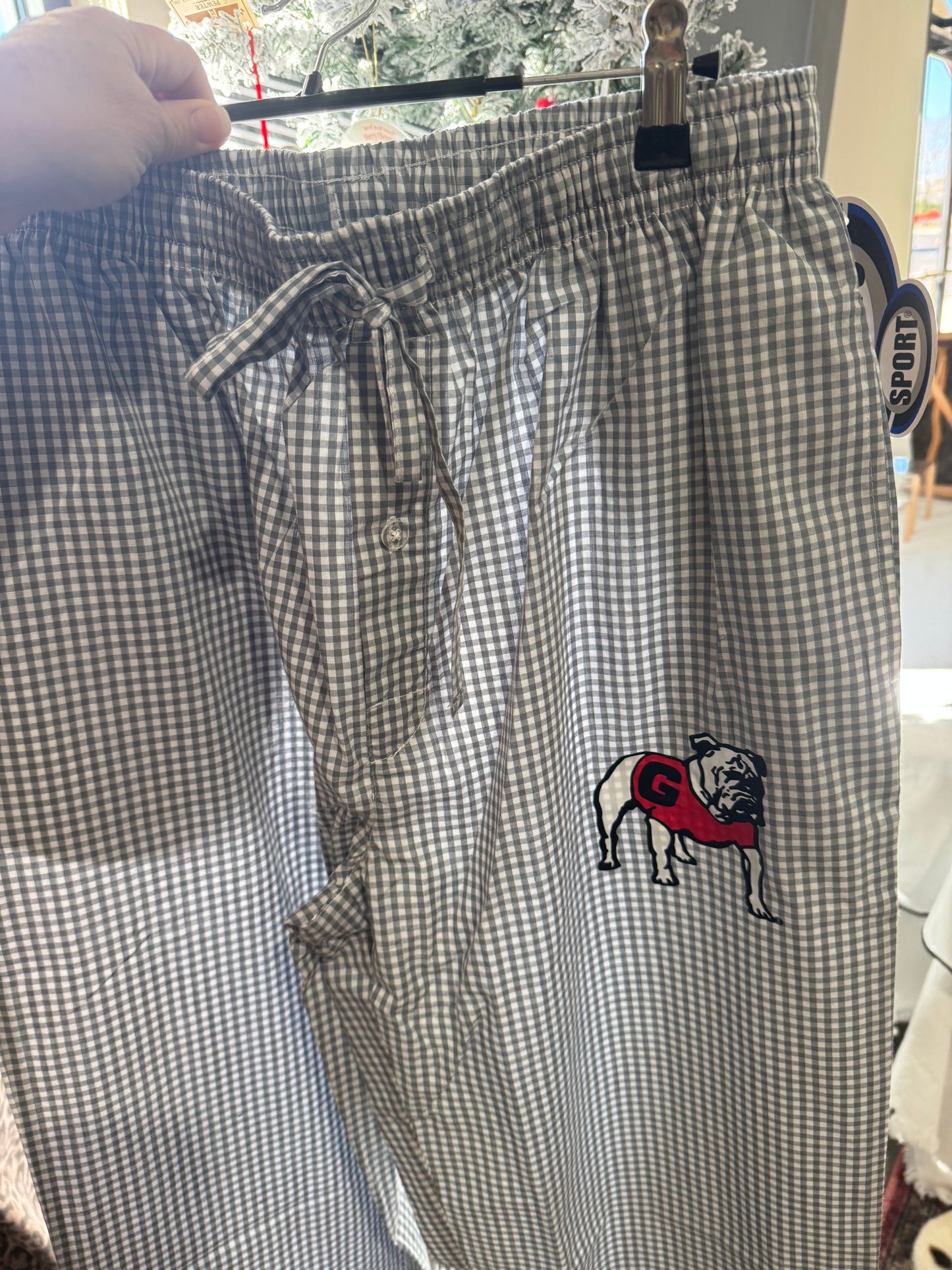 Gray mens checked sleep pants men’s licensed