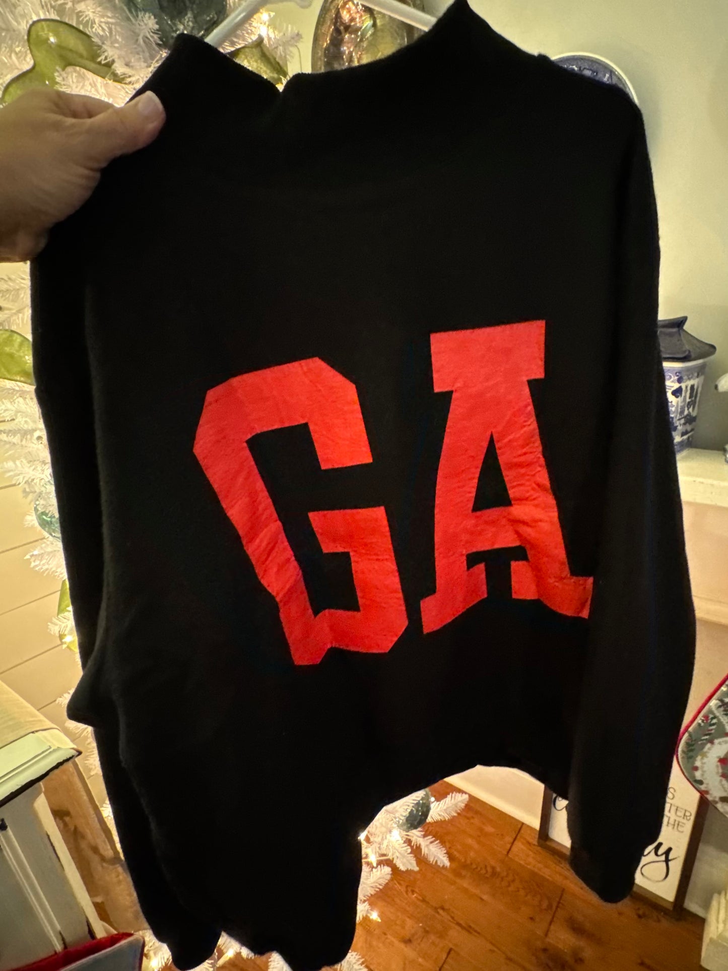 Black reversible mock neck Georgia