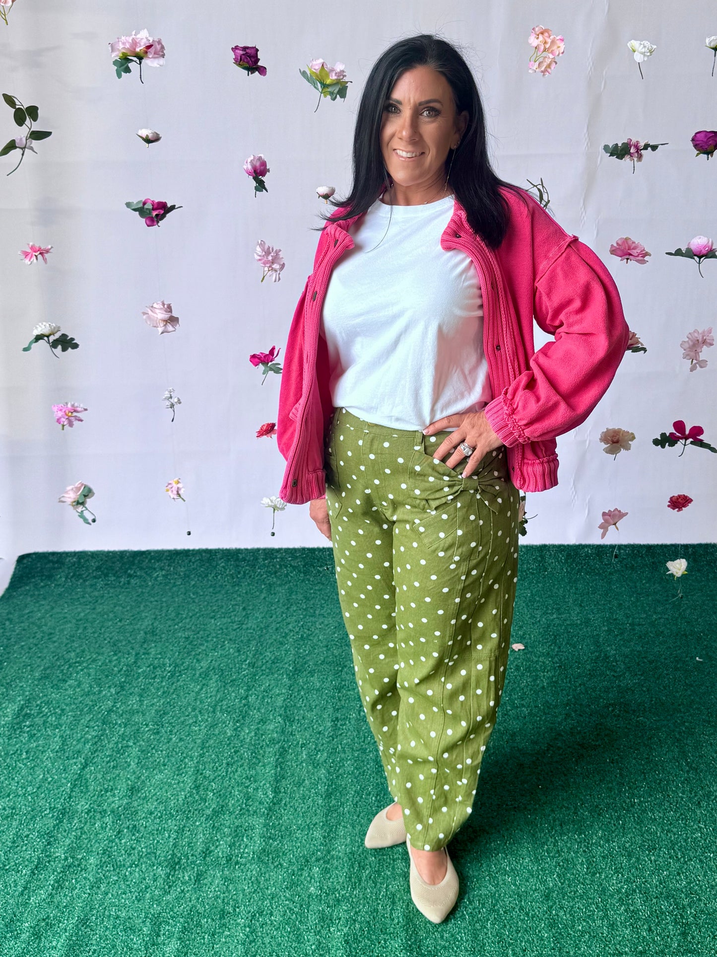 Fushia pink cardigan sweater. free P dupe