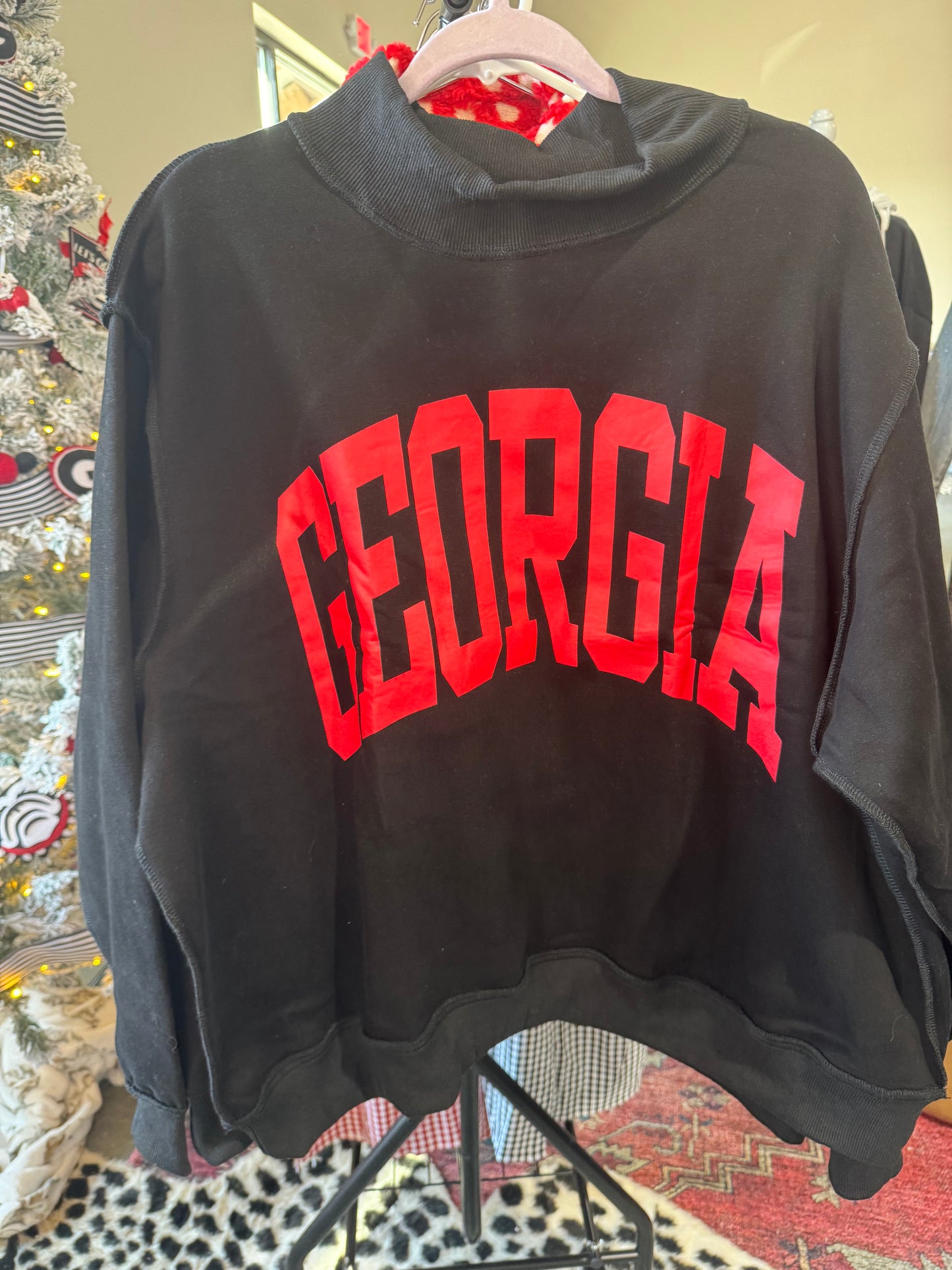 Black reversible mock neck Georgia
