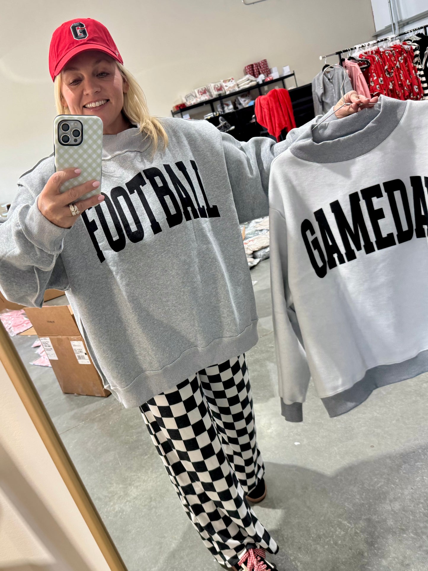 Reversible mock neck. Football and game day