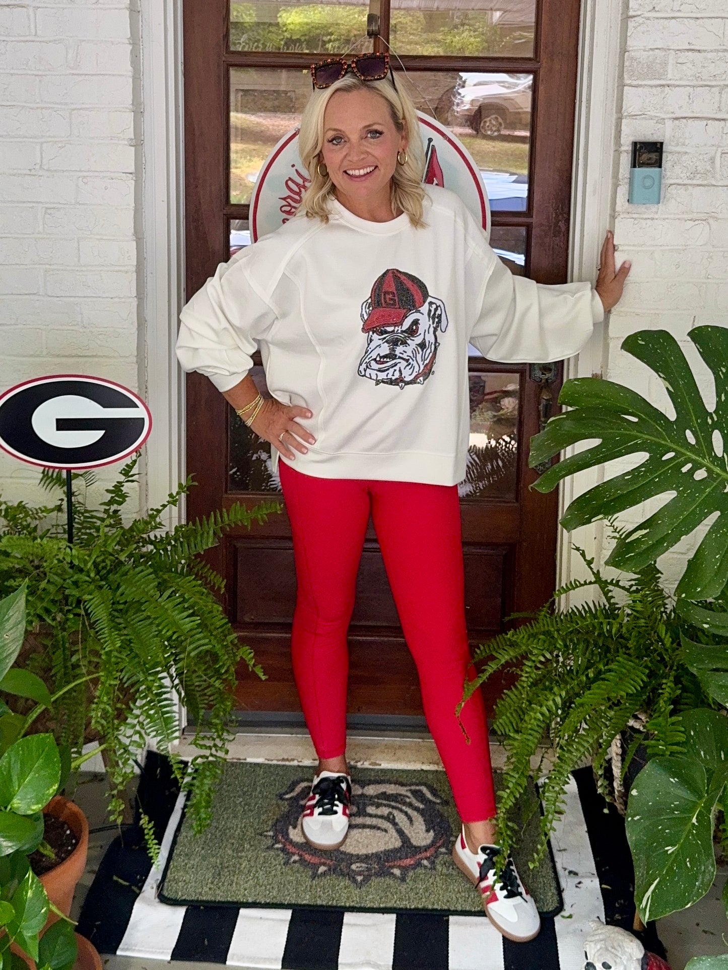 Red leggings up to plus size!