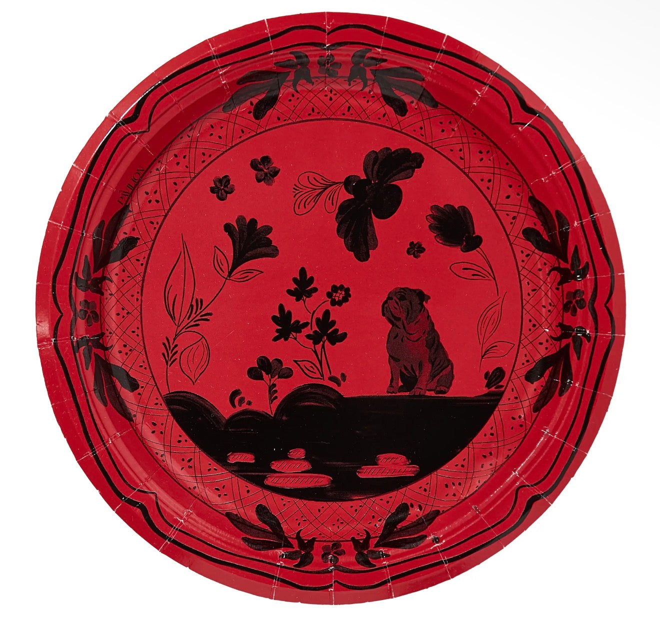 Set of 8 bulldog paper plates