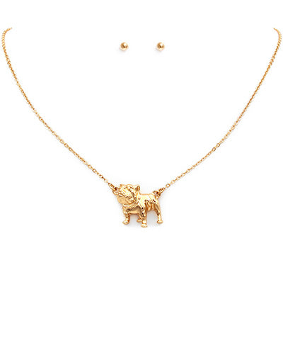 Dog necklace gold metal