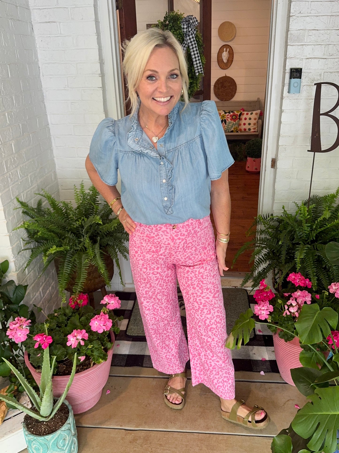Washed denim summer blouse Light weight marked down
