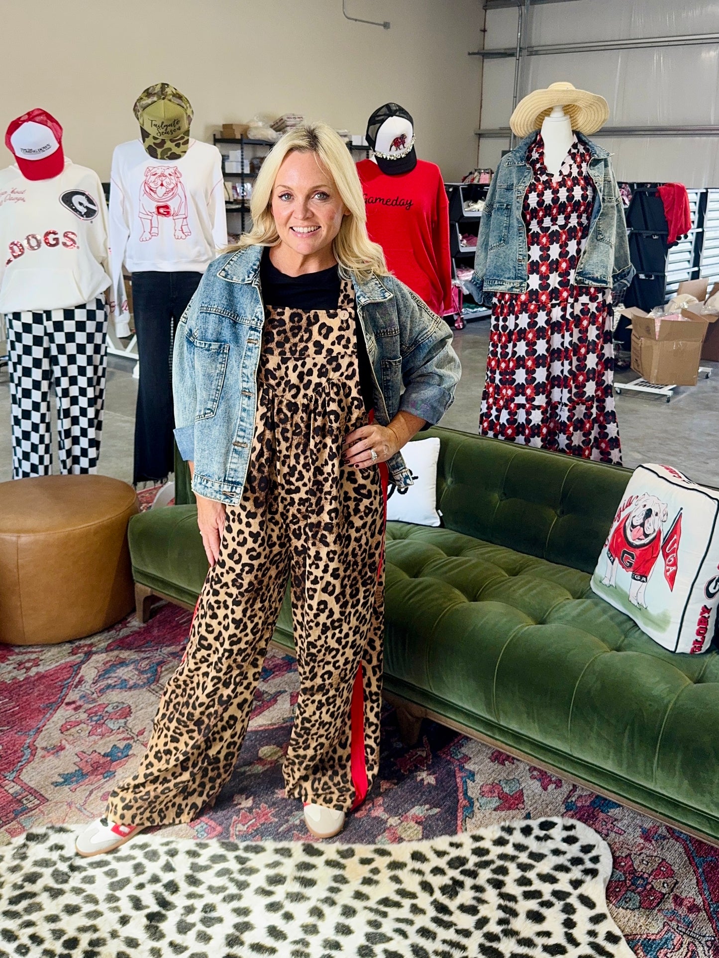 Leopard overalls jumpsuit adjustable up to plus size!