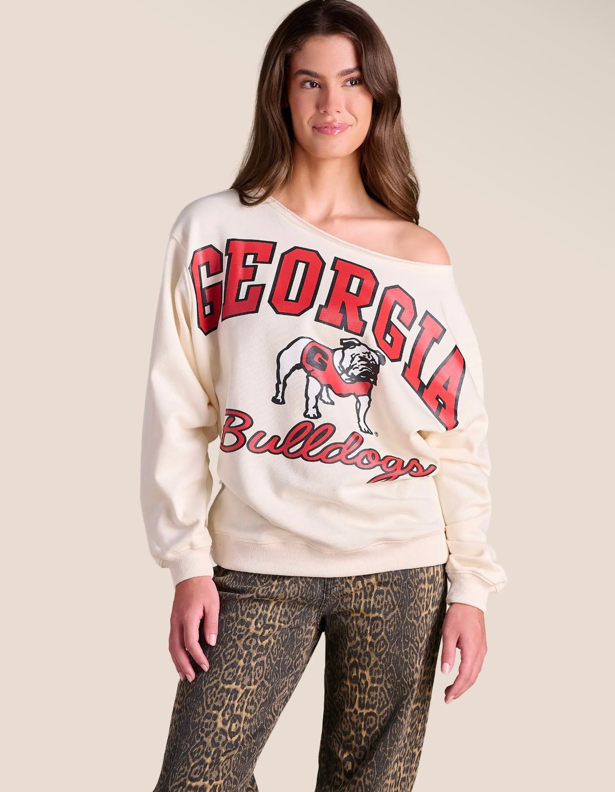 Off the shoulder licensed sweatshirt
