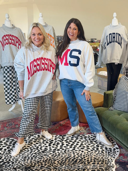 Oversized Mississippi mock neck reversible