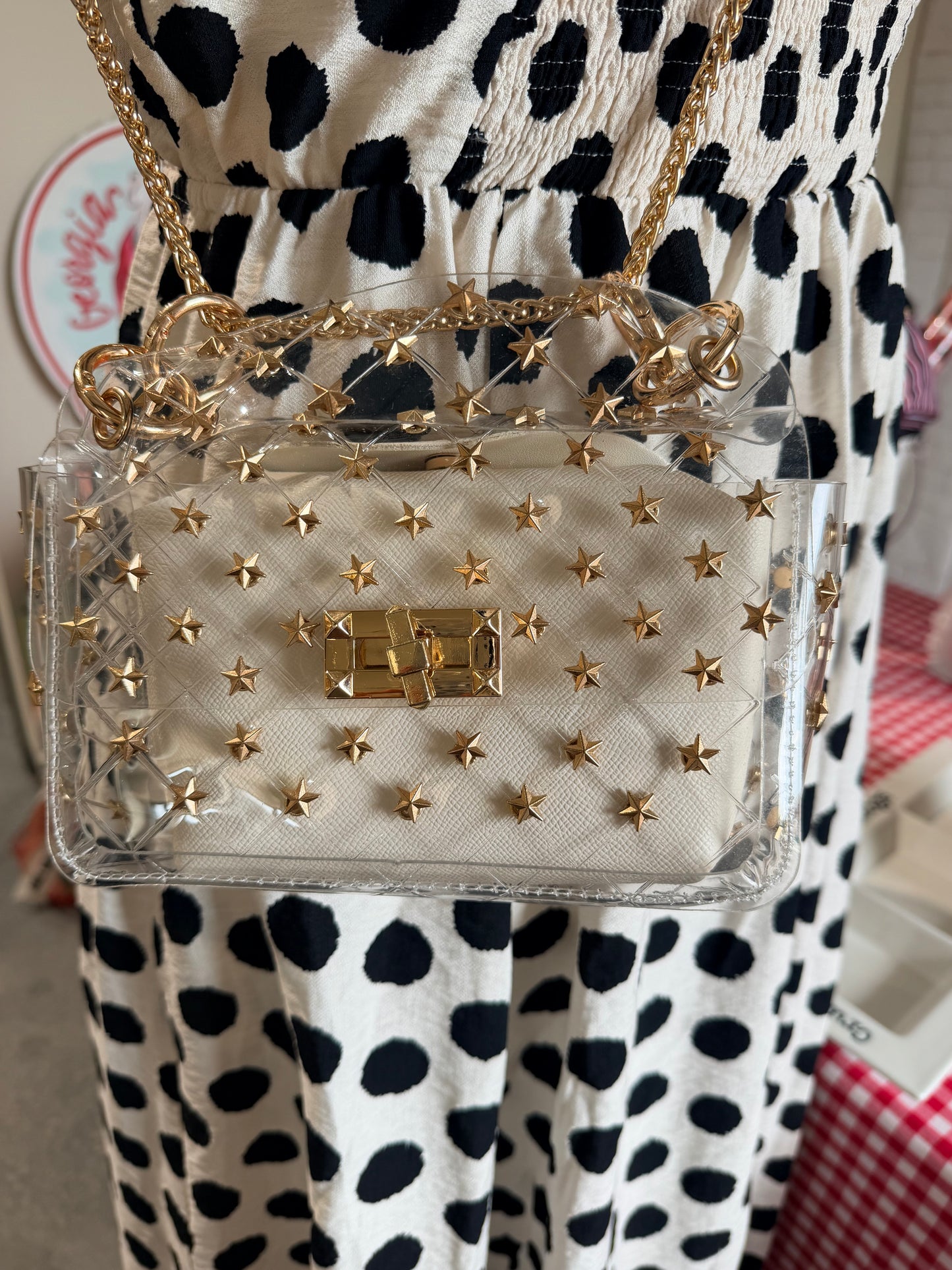 The Ophelia clear bag with gold