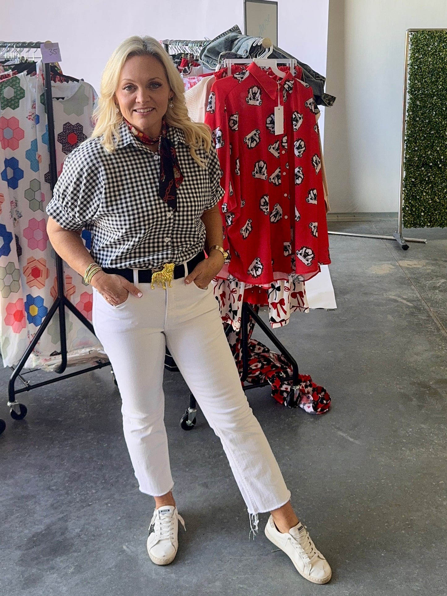 Gingham collection black and white up to 2XL!