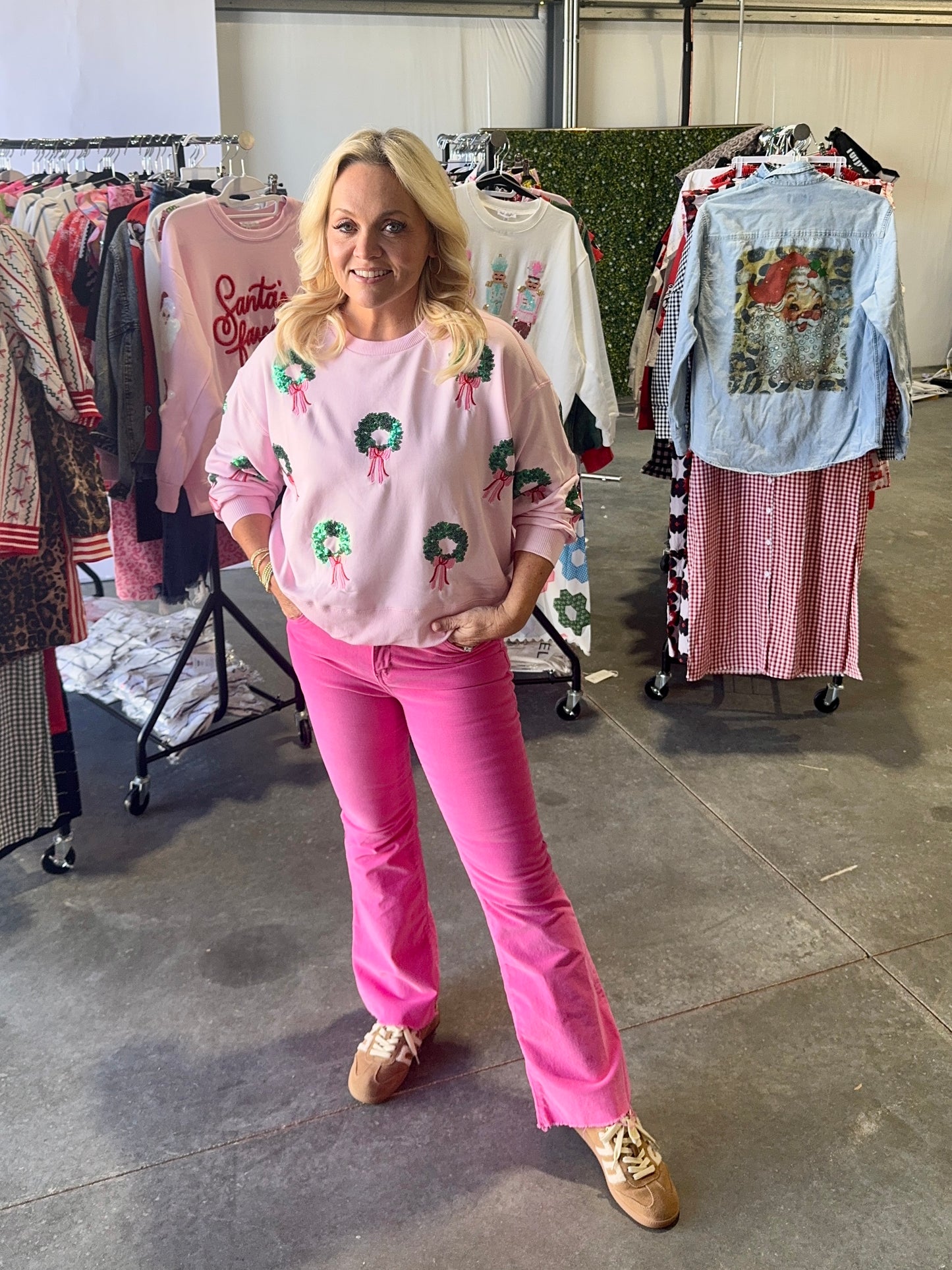 Sequin Wreath boutique style sweatshirt