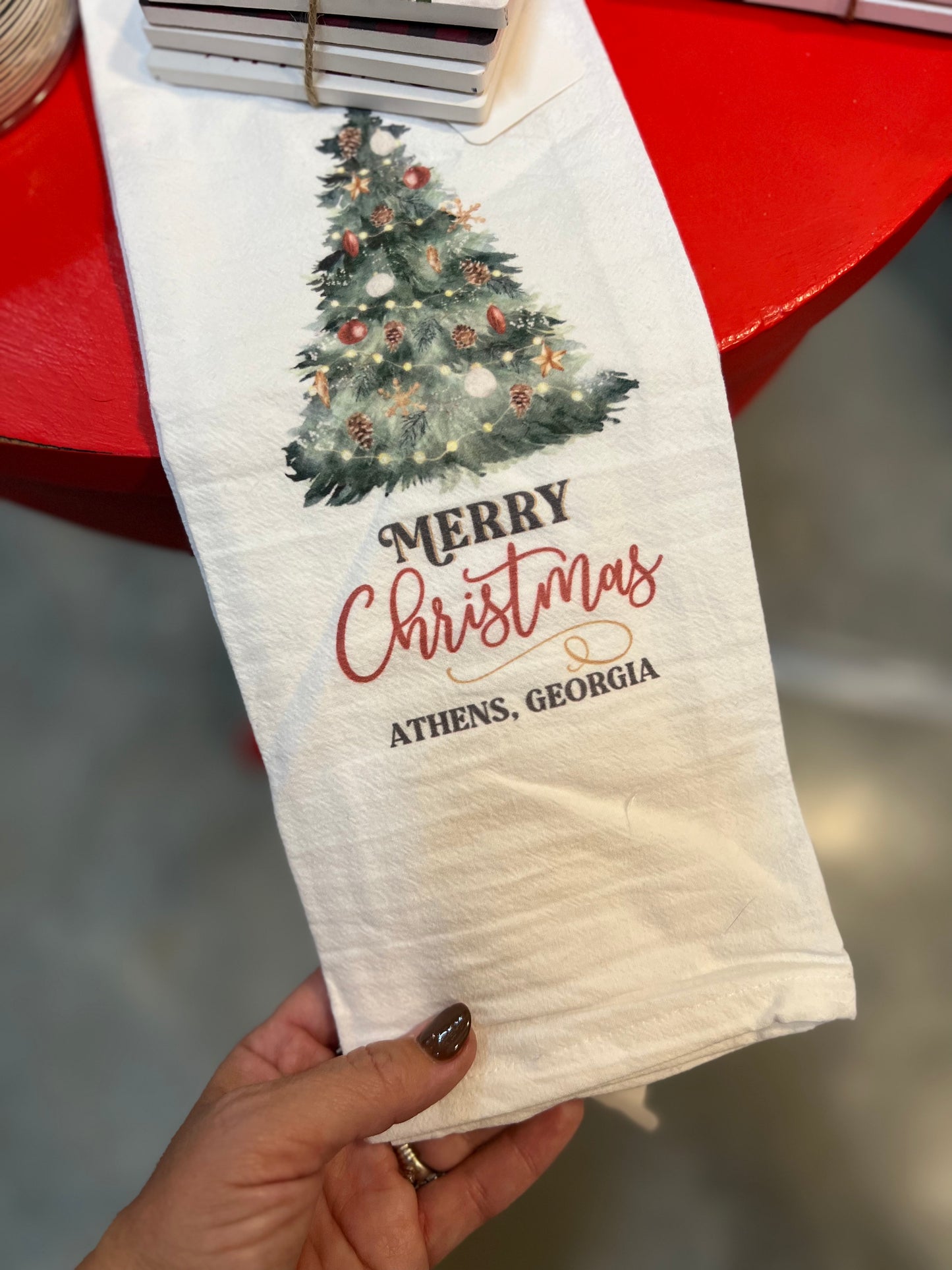 Merry Christmas Athens Ga towel