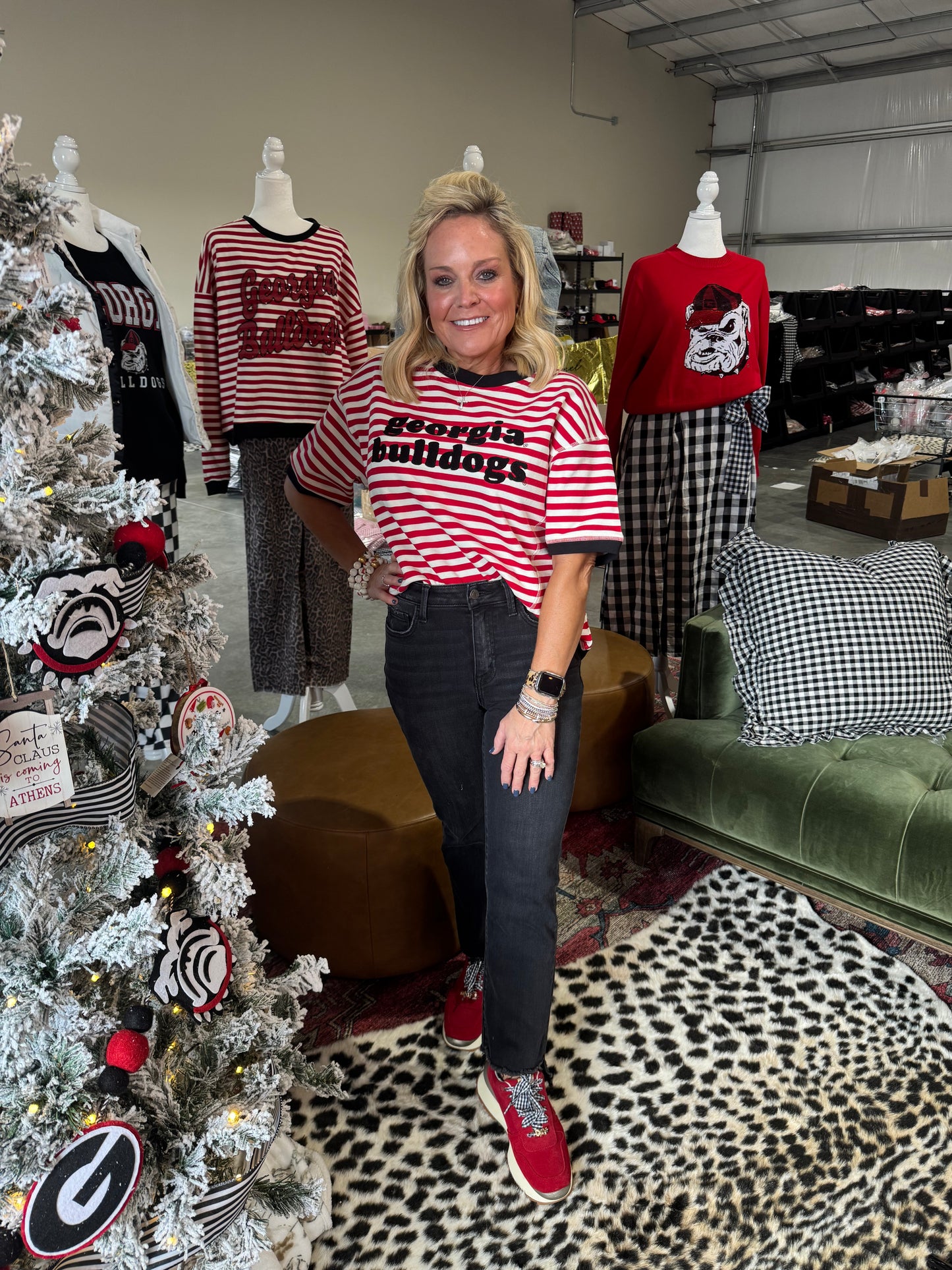 Stripe chenille boxy top licensed