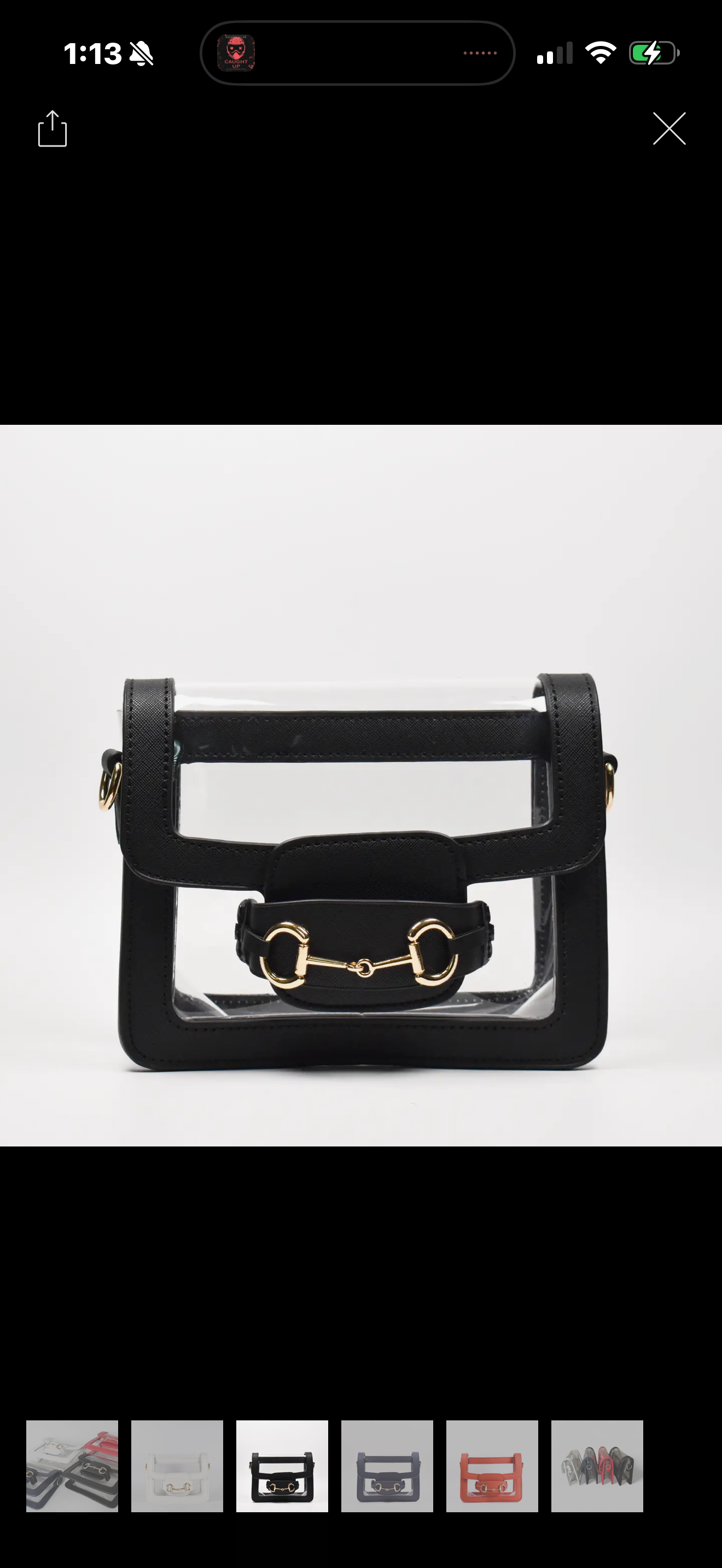 Clear purse black