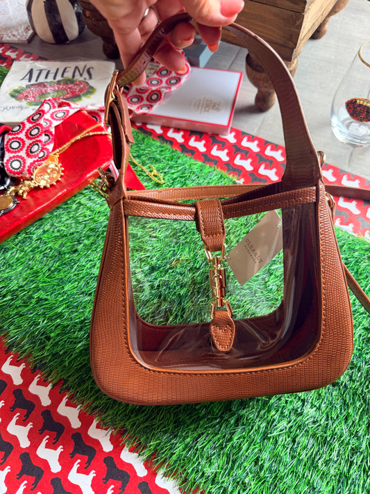 The Paige clear bag brown