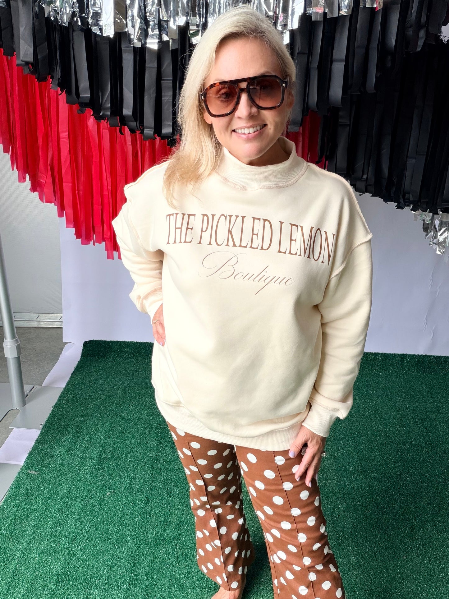 Pickled lemon mock neck oversized