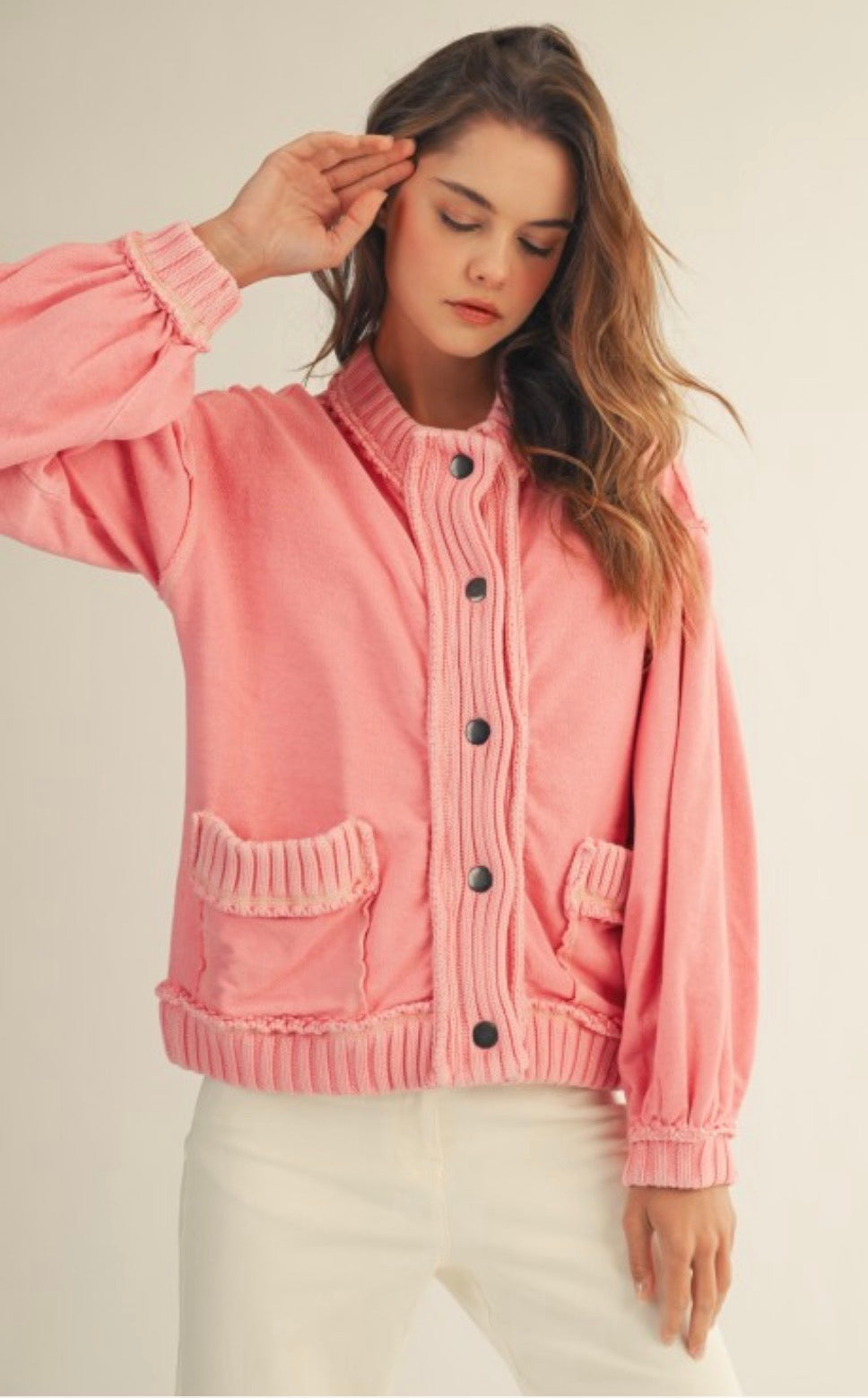 Light pink free P dupe sweater