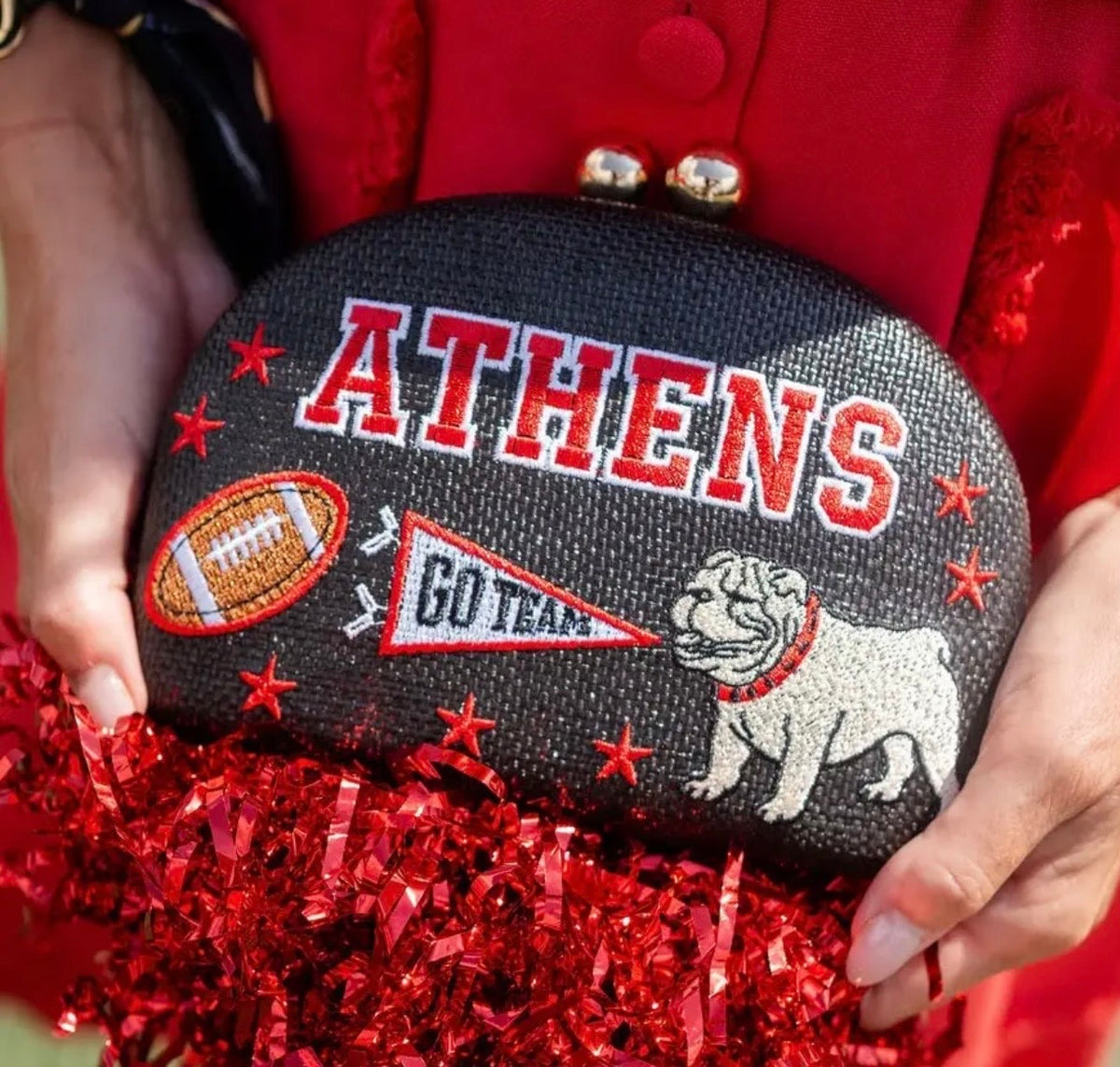 Embroidered clutch Athens