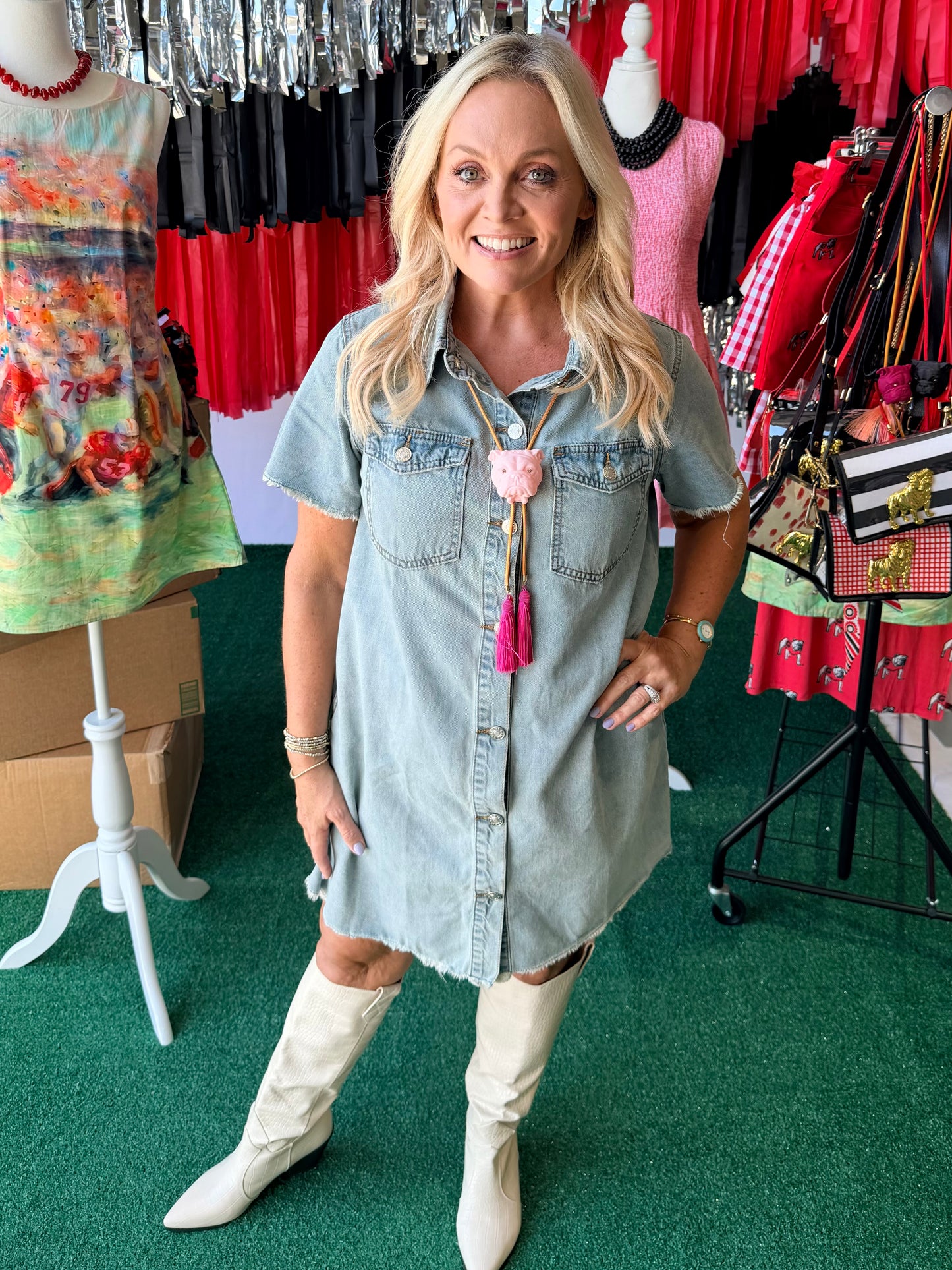 Denim game day dress