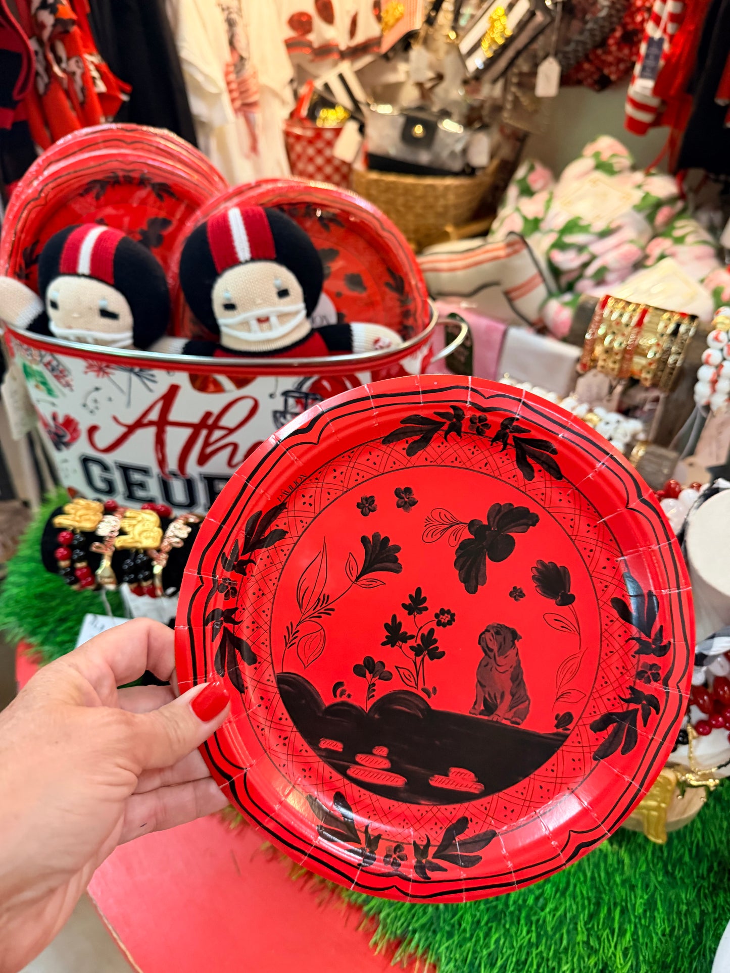Set of 8 bulldog paper plates