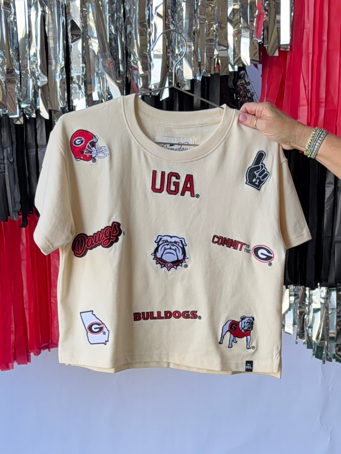 All over bulldog tee oatmeal
