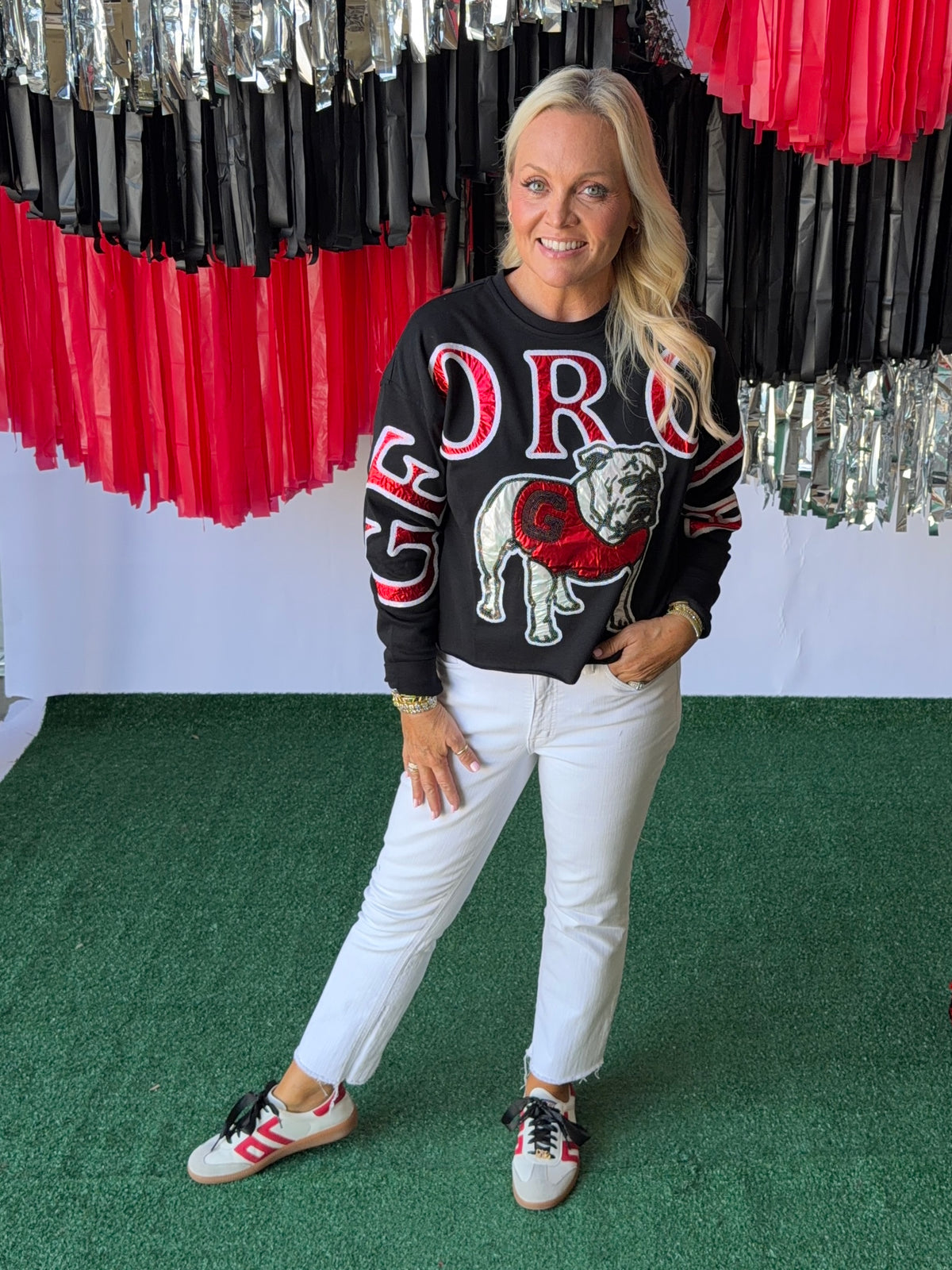 The stadium sequin crewneck licensed