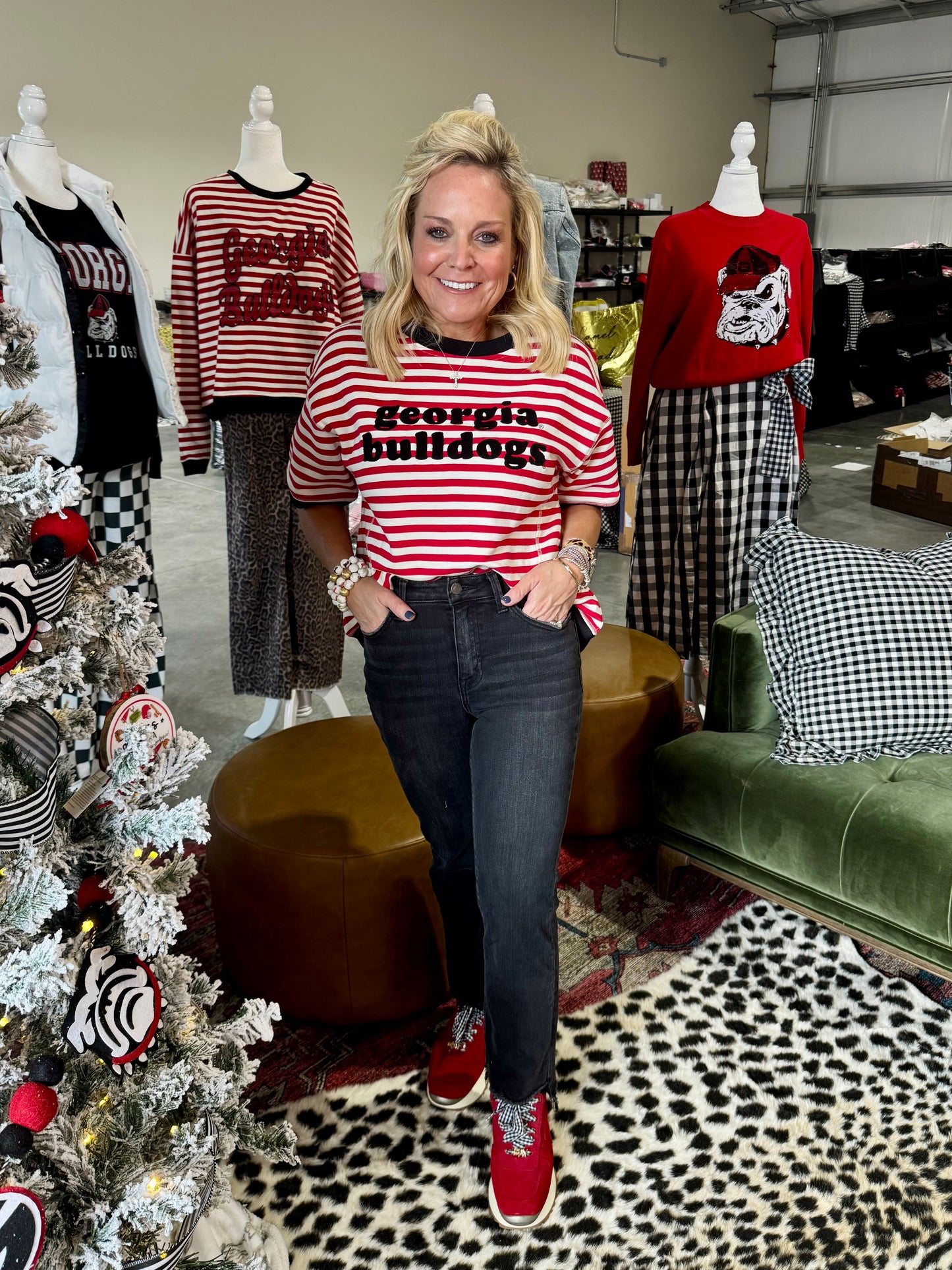 Stripe chenille boxy top licensed