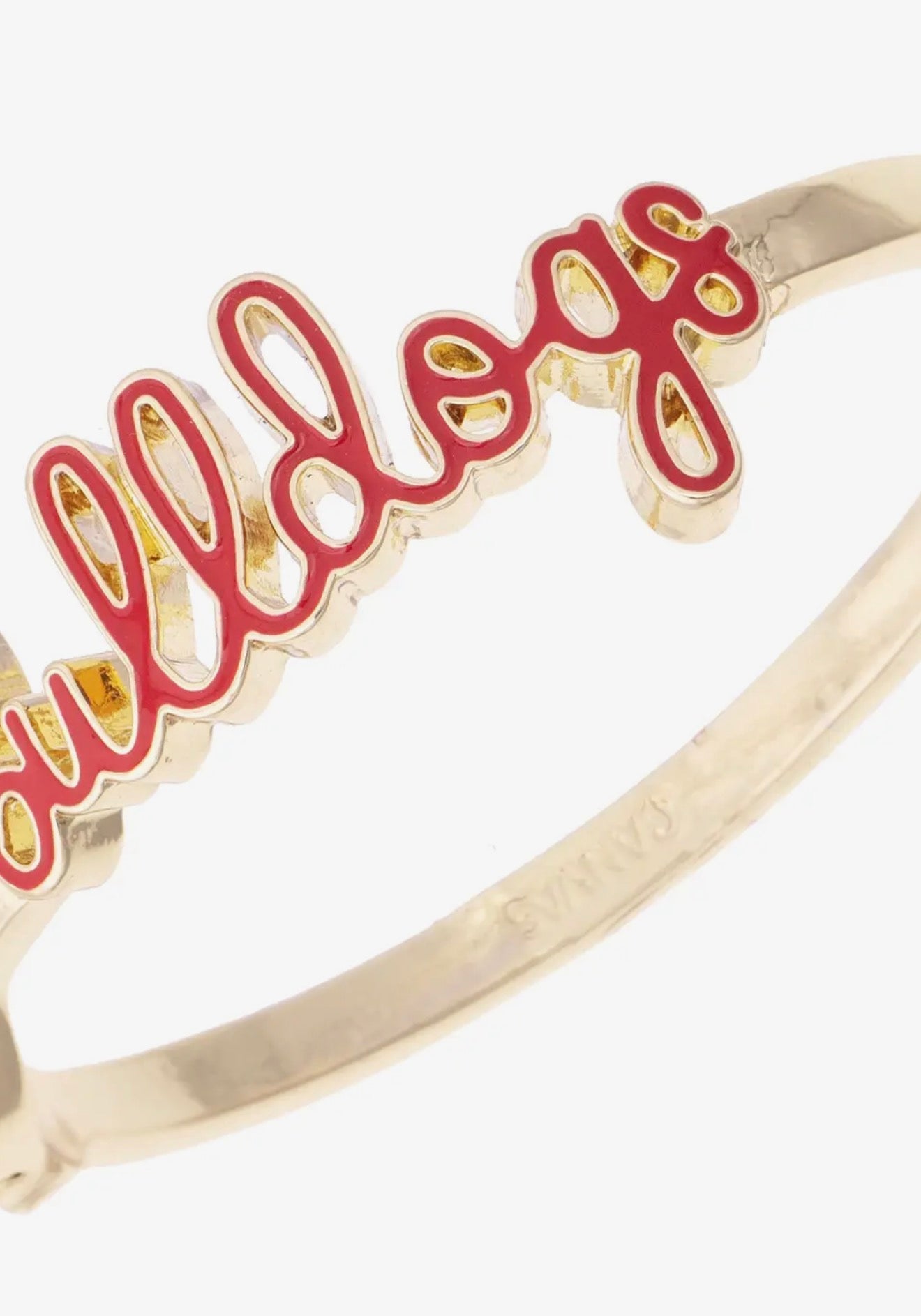 Bulldog cursive enamel hinge bangle