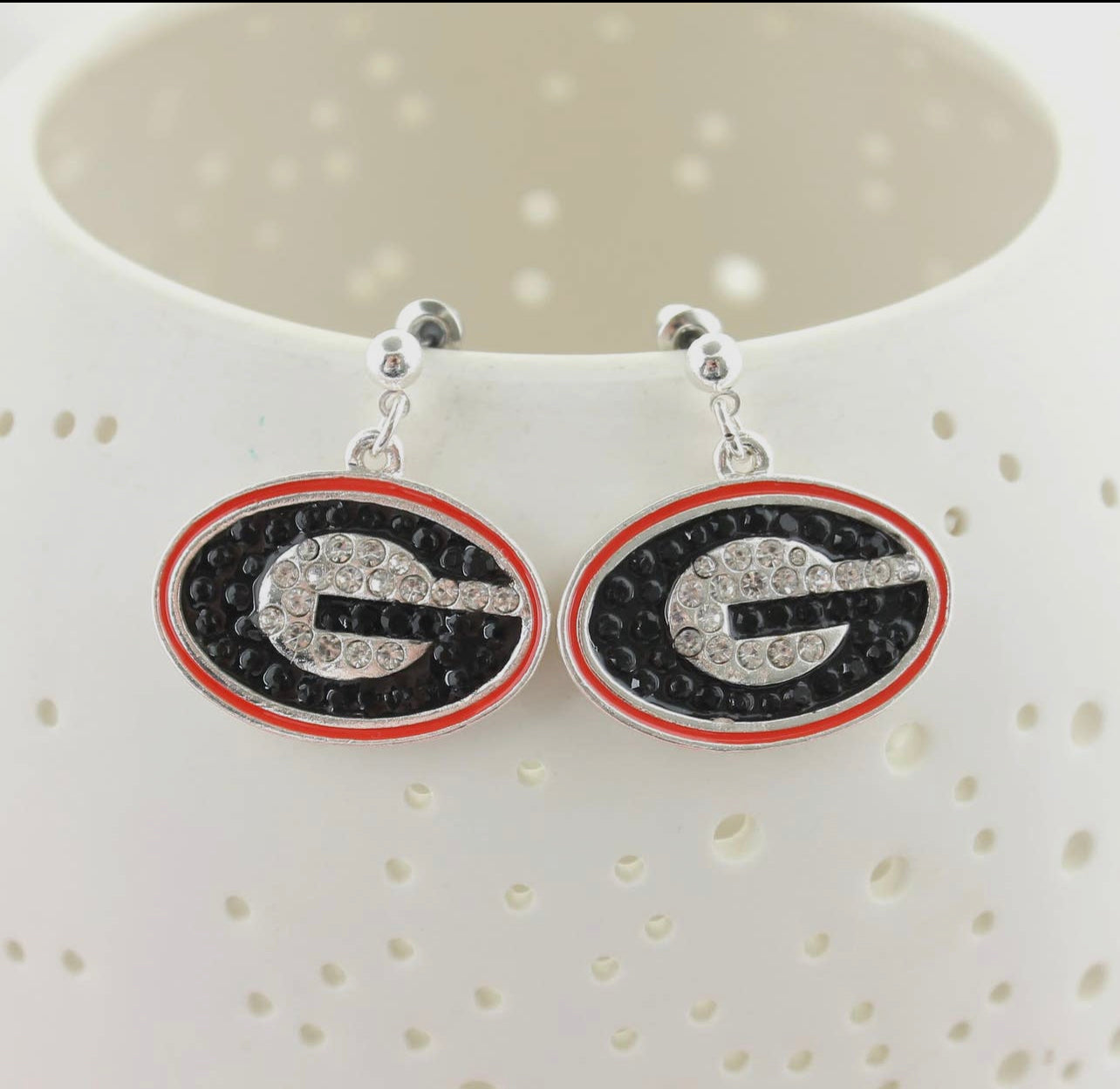 Georgia crystal logo earrings licensed