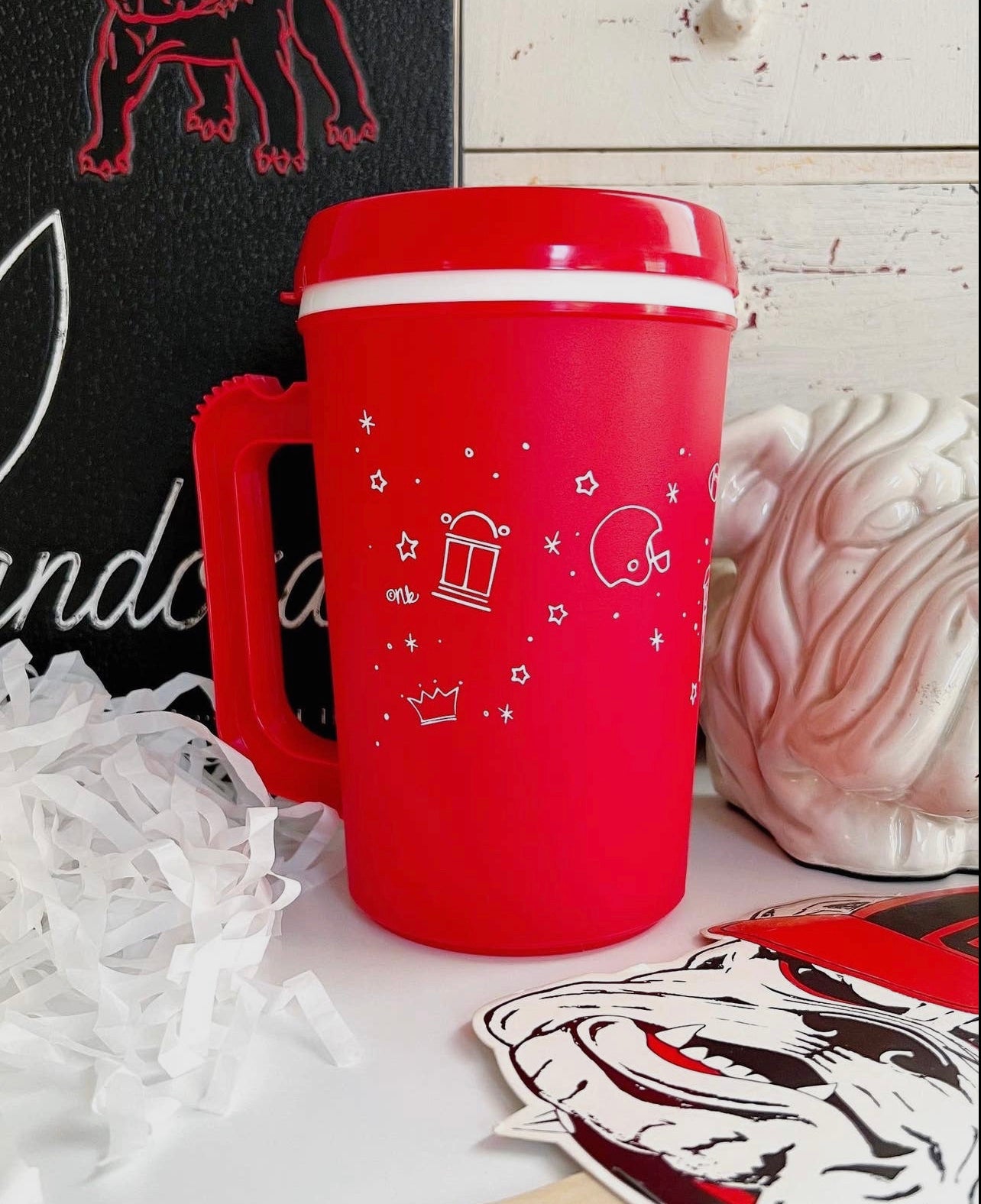 Red tailgate party cup