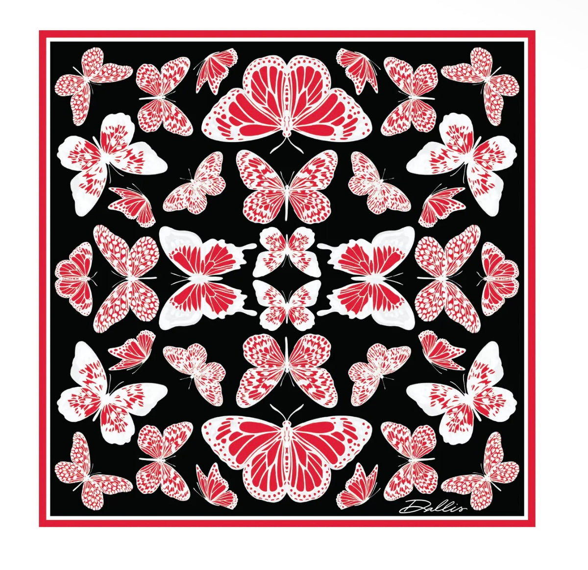 Black and red butterfly scarf