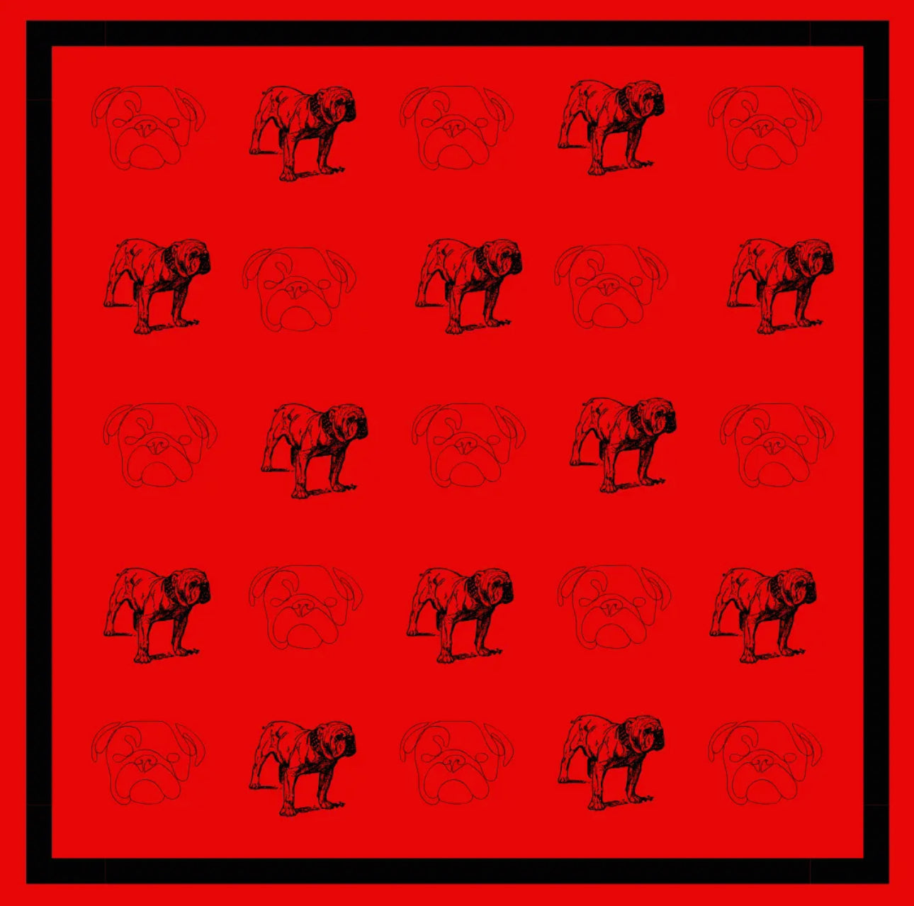 Silky game day scarf bulldogs red and black