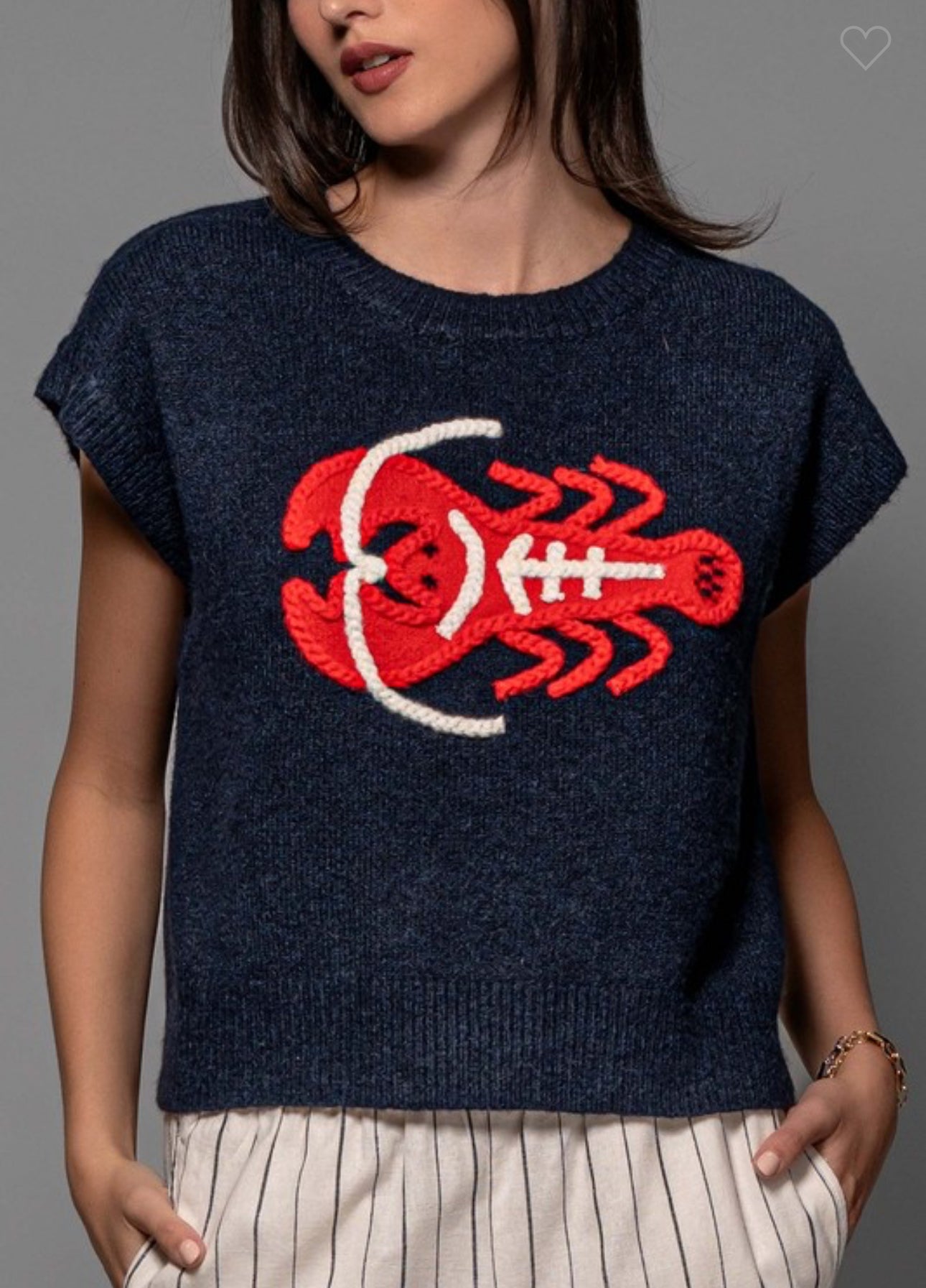 Summer lobster knit top marked down