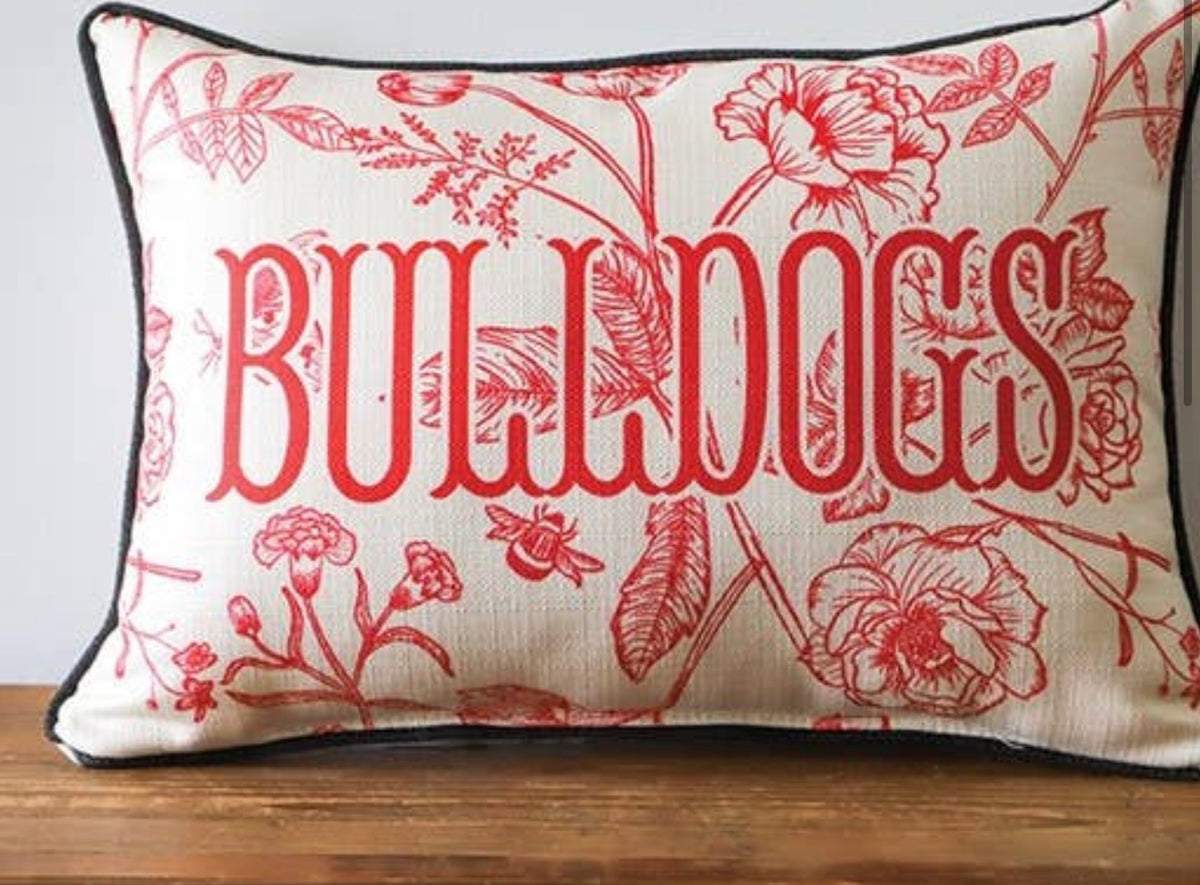 Licensed Georgia Bulldog pillow toile