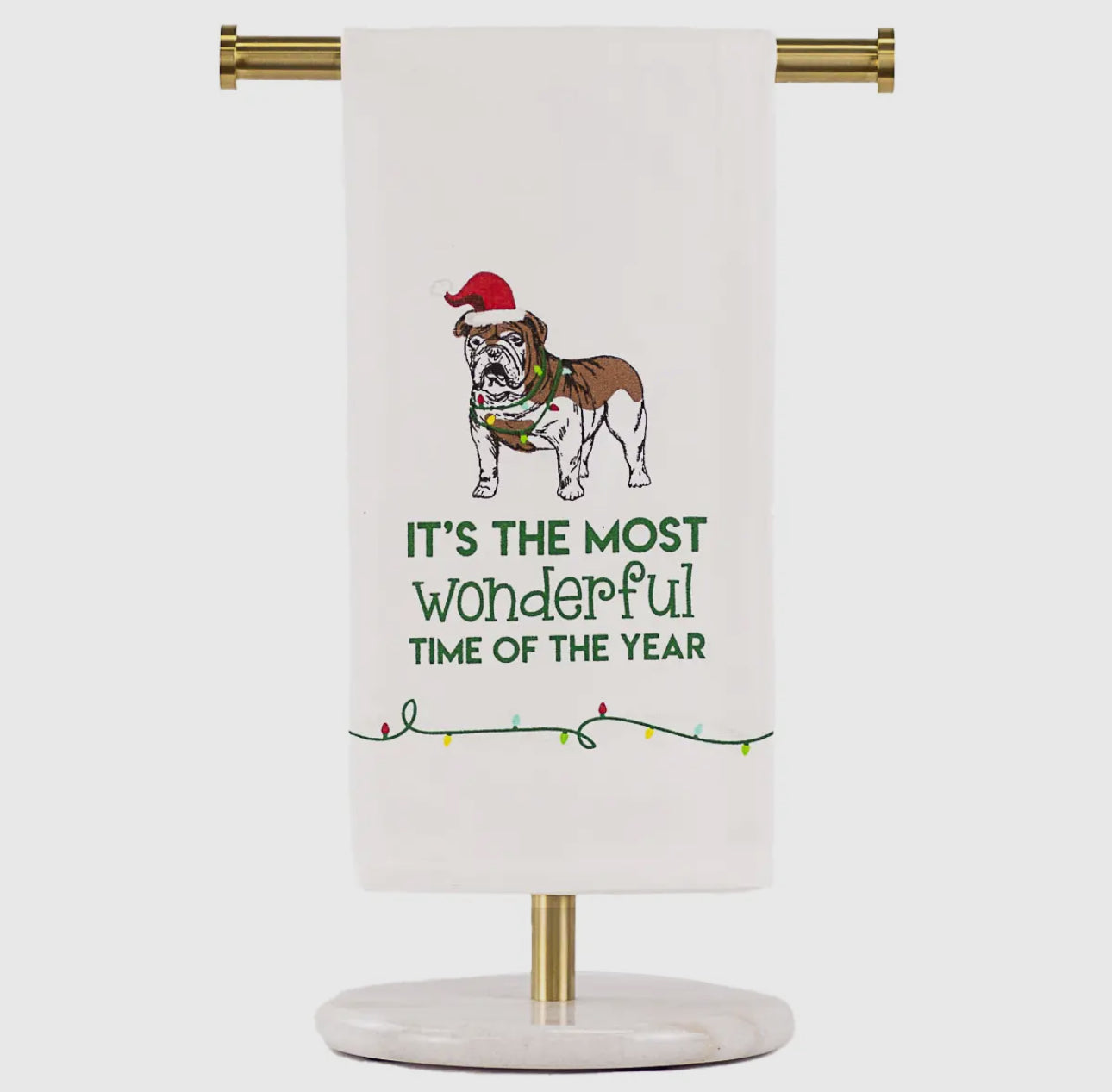 Christmas tea towel dog