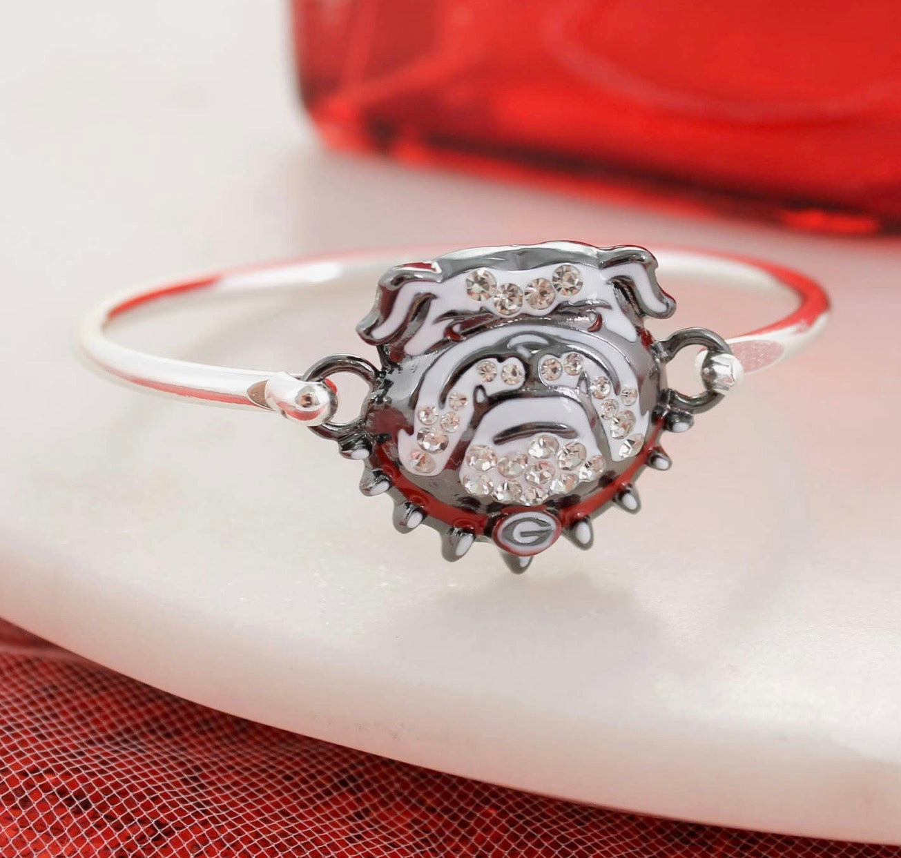 Licensed bulldog silver cuff