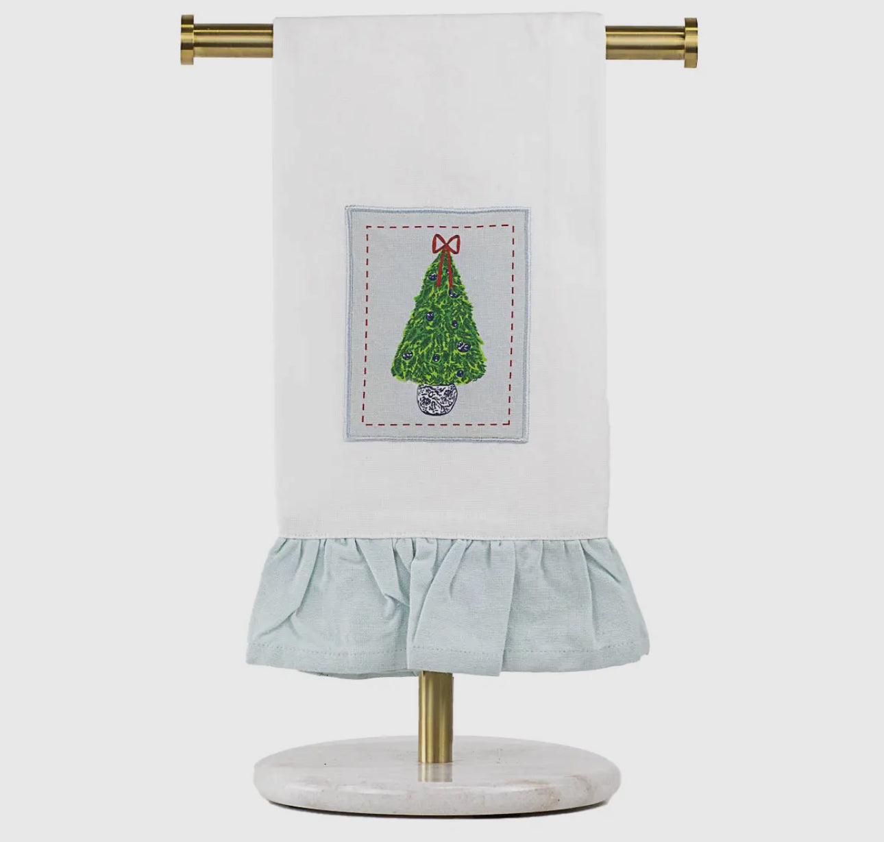 Christmas tea towel with ruffle