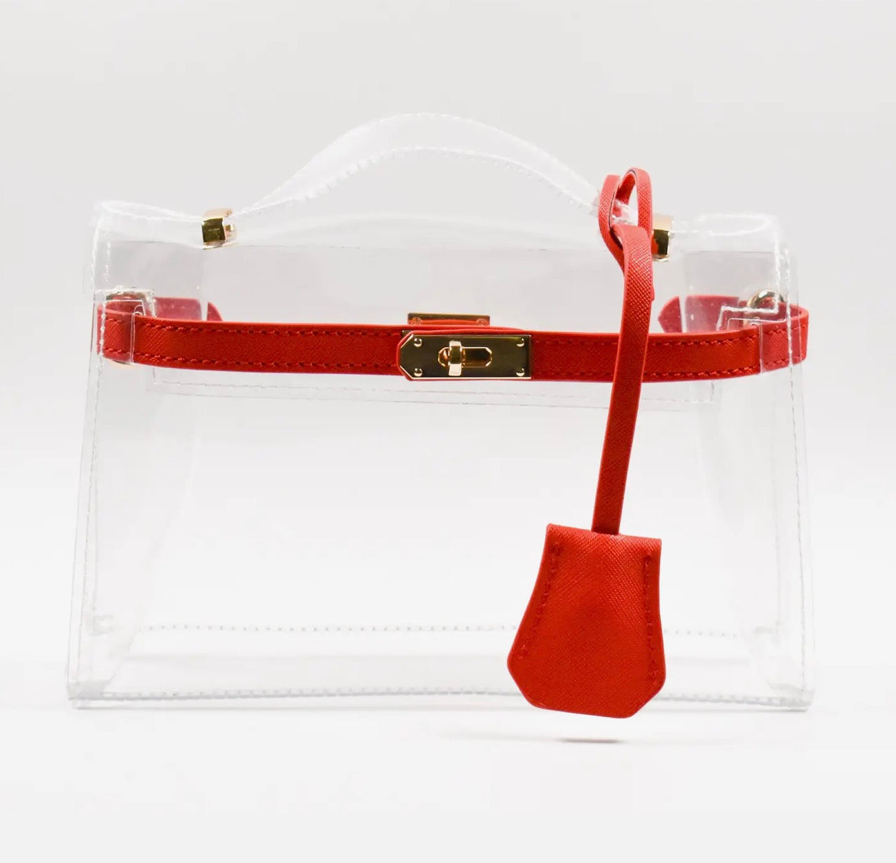 Clear purse red