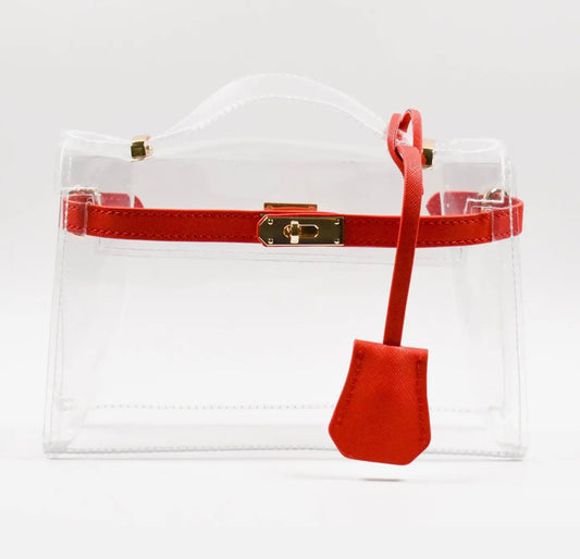 Clear purse red