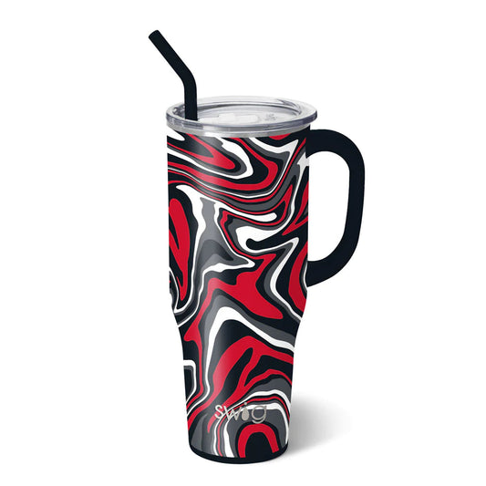 Swig mega cup 40 oz black and red