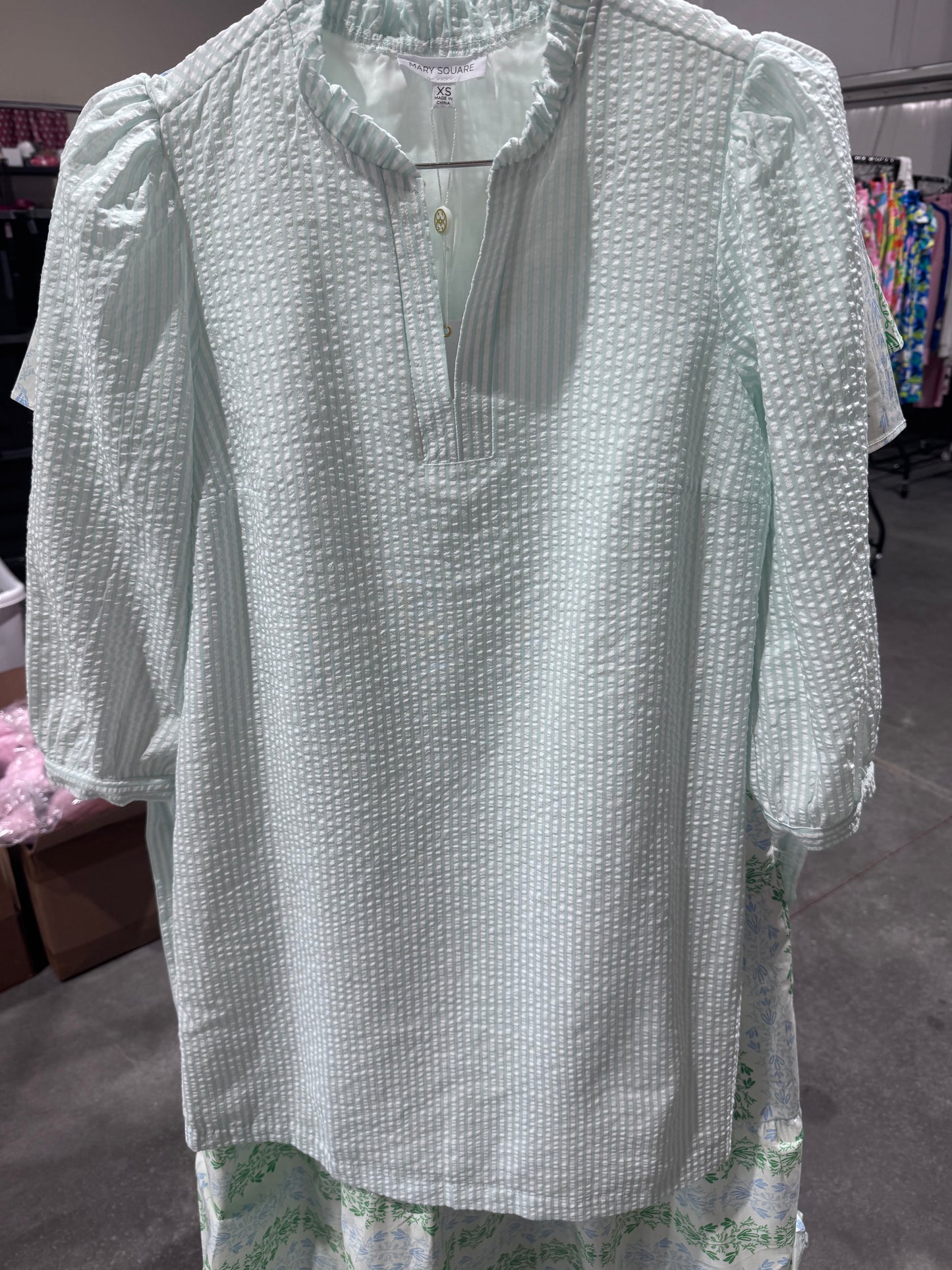 Sea foam  searsucker dress