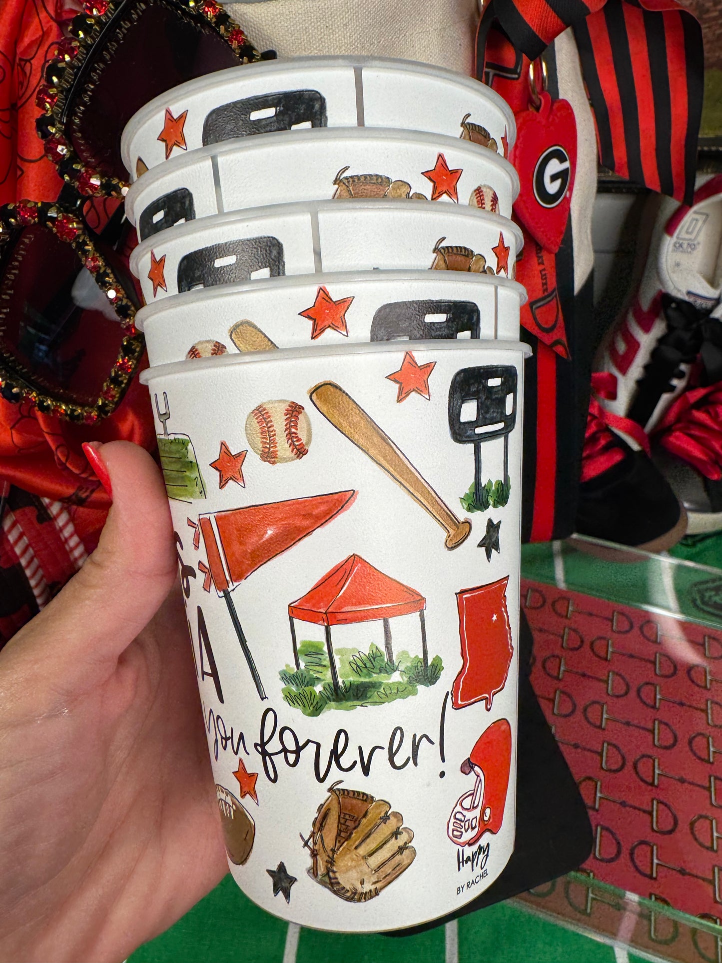 Set of 6 reusable stadium cups Athens