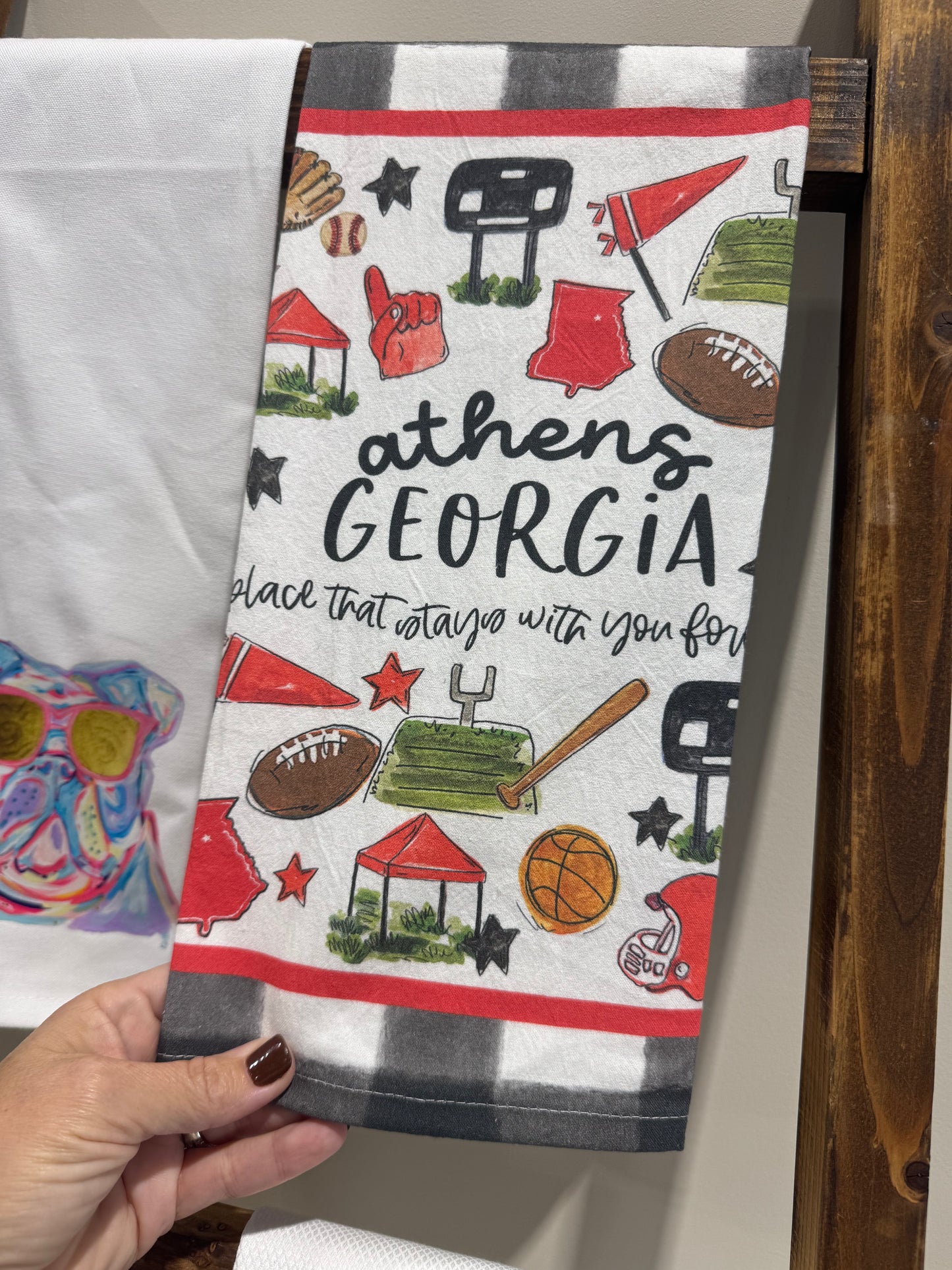 Athens tea towel