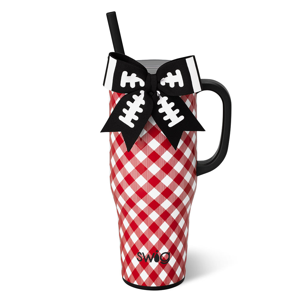 Swig gameday gingham red and black Mega Mug 40 OZ