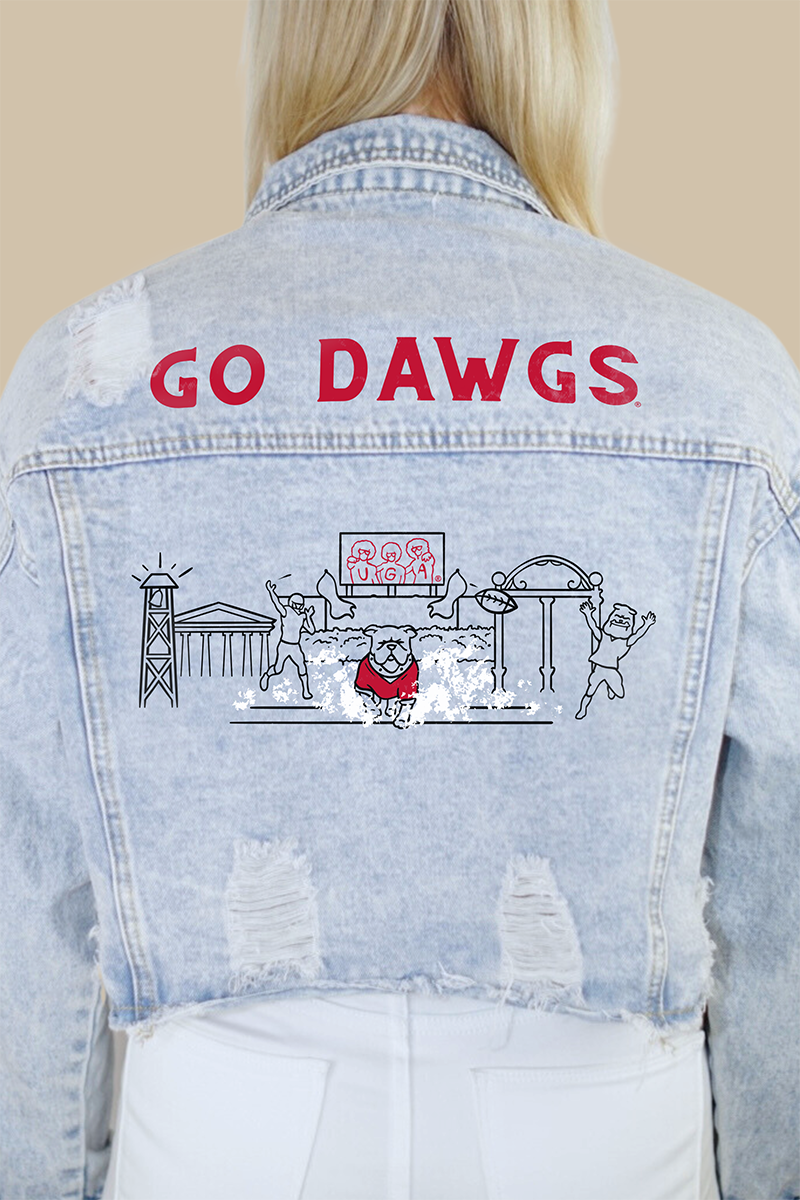 UGA fall collection Licensed Jean jackets UGA dawgs